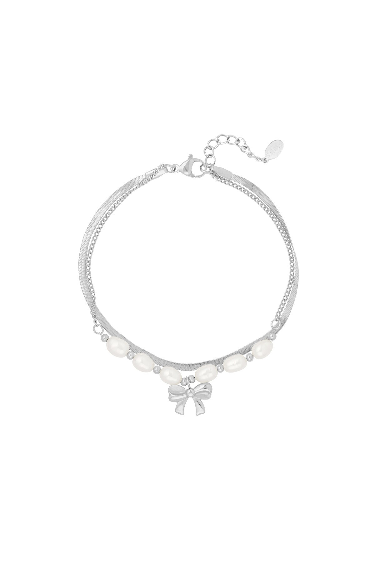 Bracelet pearl love - Silver color h5 