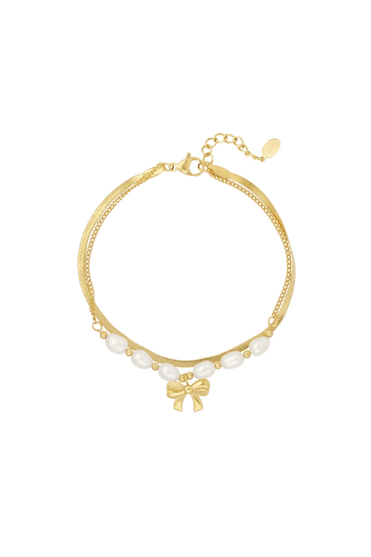 Bracelet pearl love - Gold color h5 