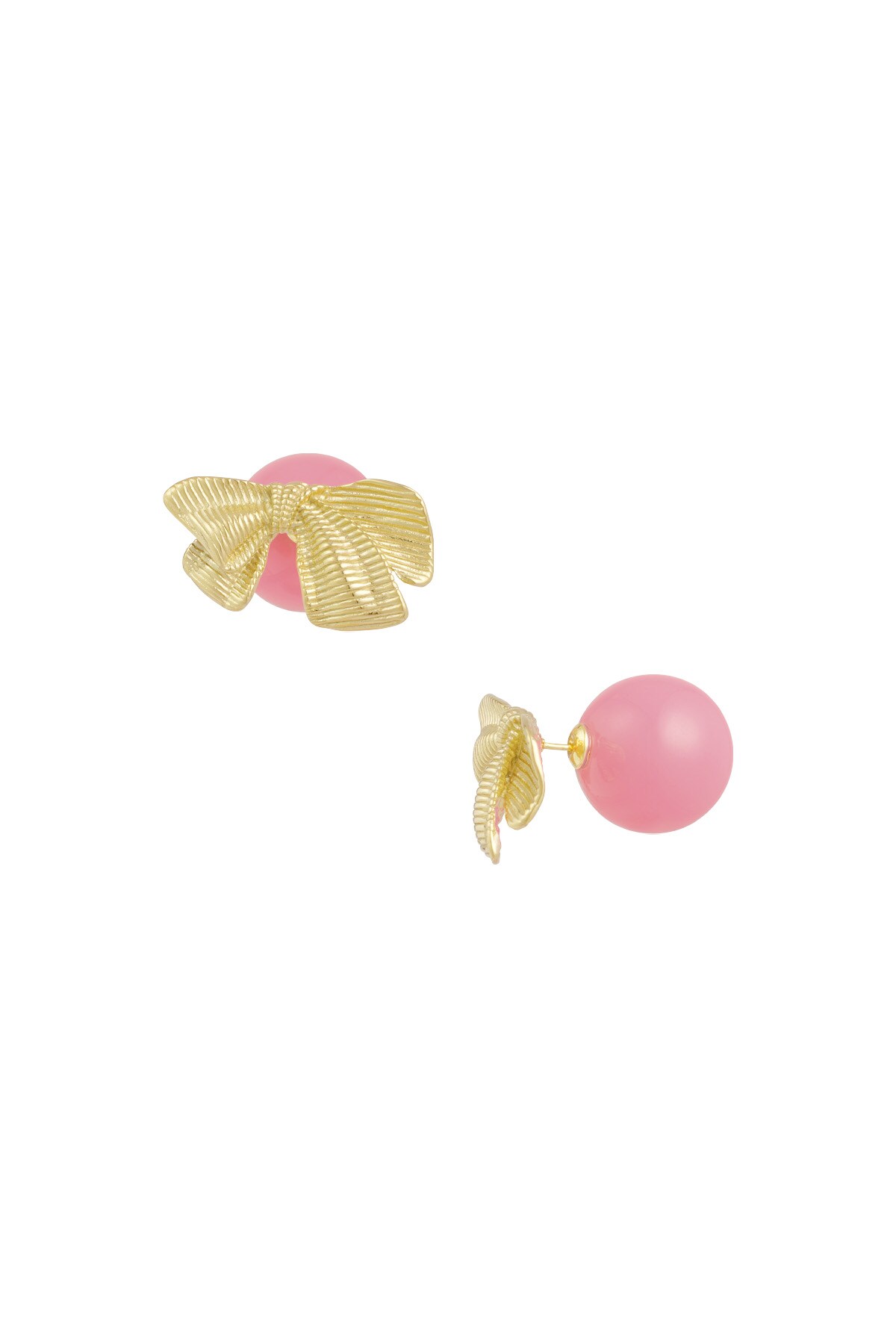 Bow studs earrings color - pale pink 