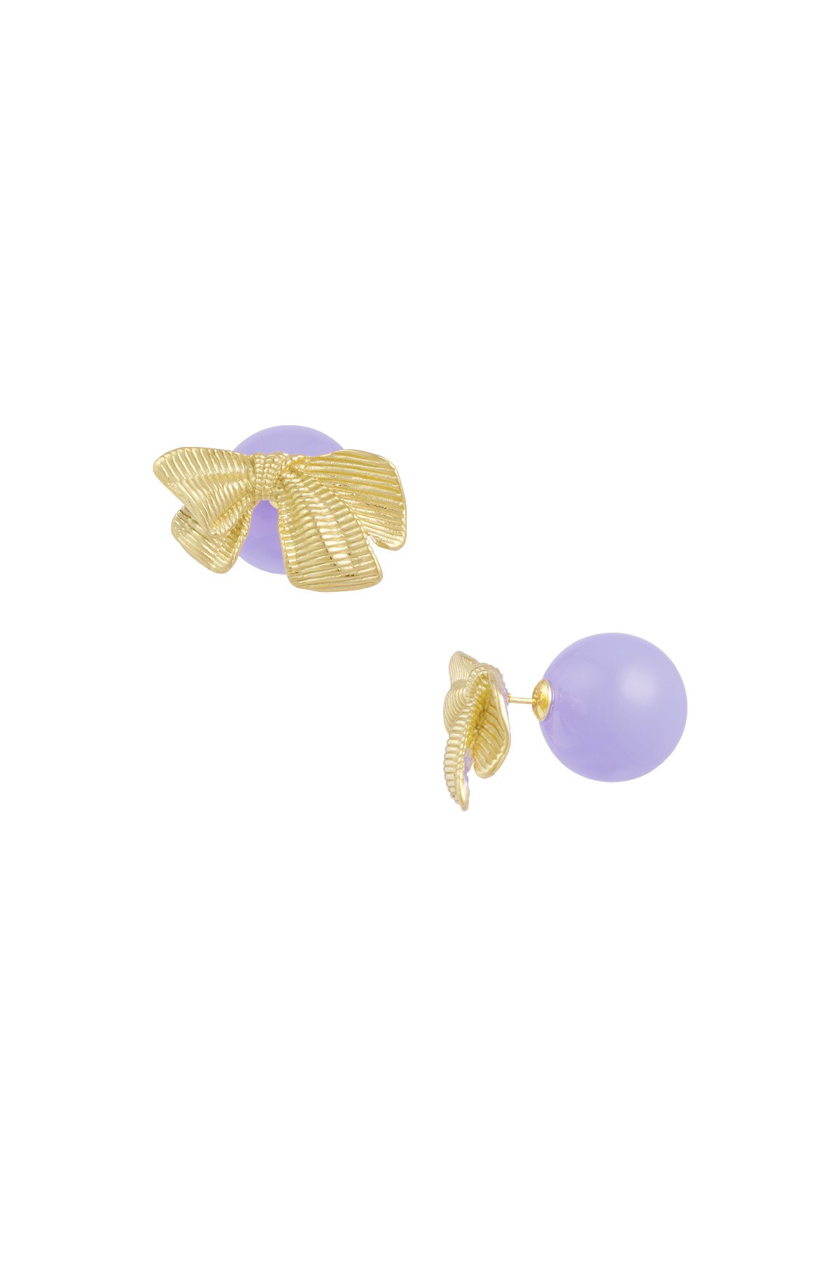 Bow studs earrings color - lilac 