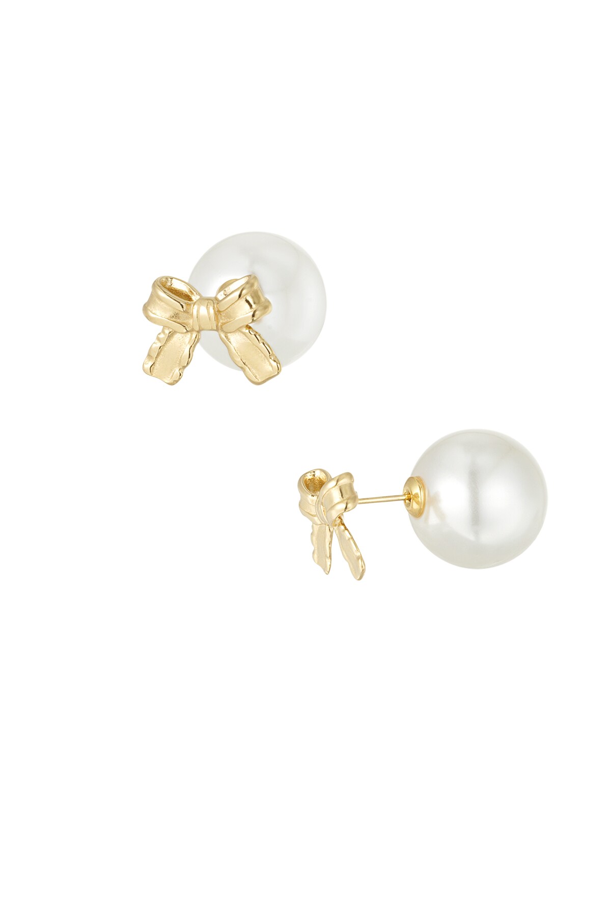 Earrings baby boo bow - white gold 