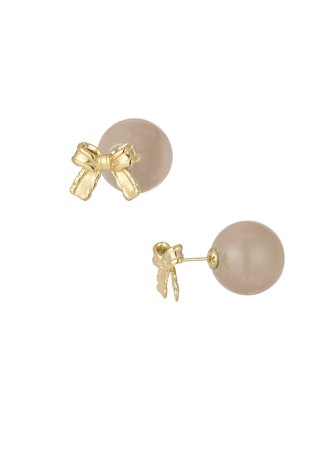 Earrings baby boo bow - beige 