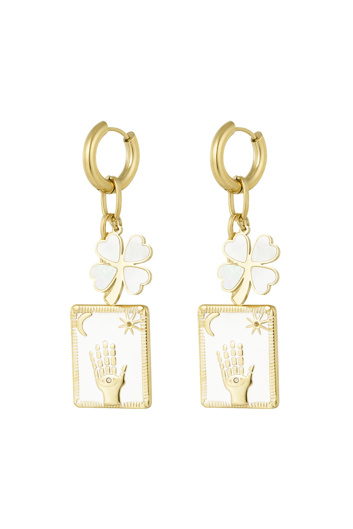 Earrings raise your hand - Gold color h5 