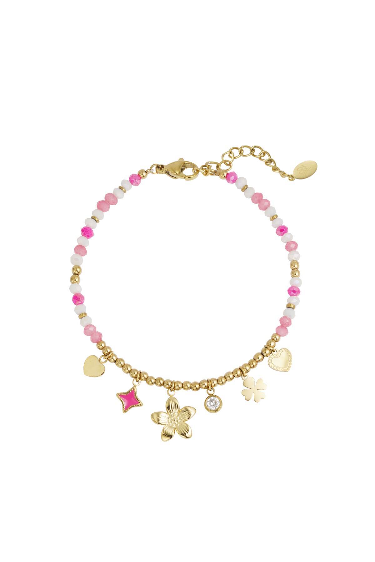 Colorful bracelet summer lover - pink gold h5 