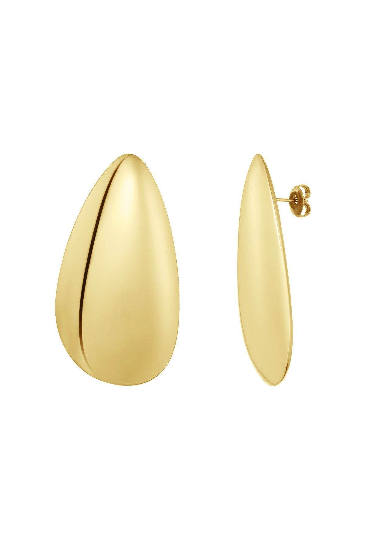 Flat drop earrings - Gold color h5 