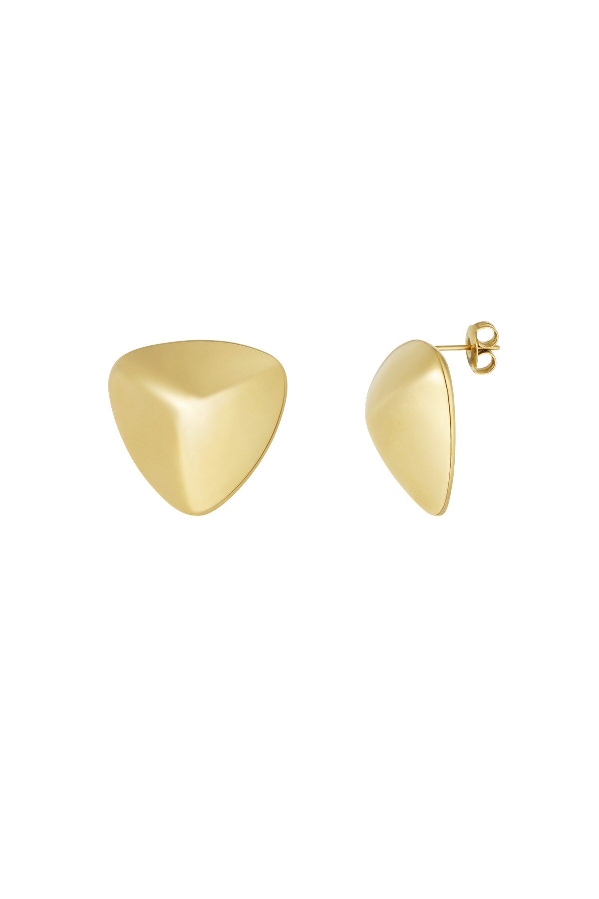 Earrings triangle stud - Gold color h5 