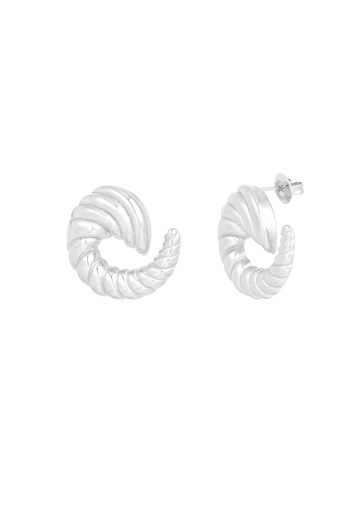 Classic twisted earrings - Silver color h5 