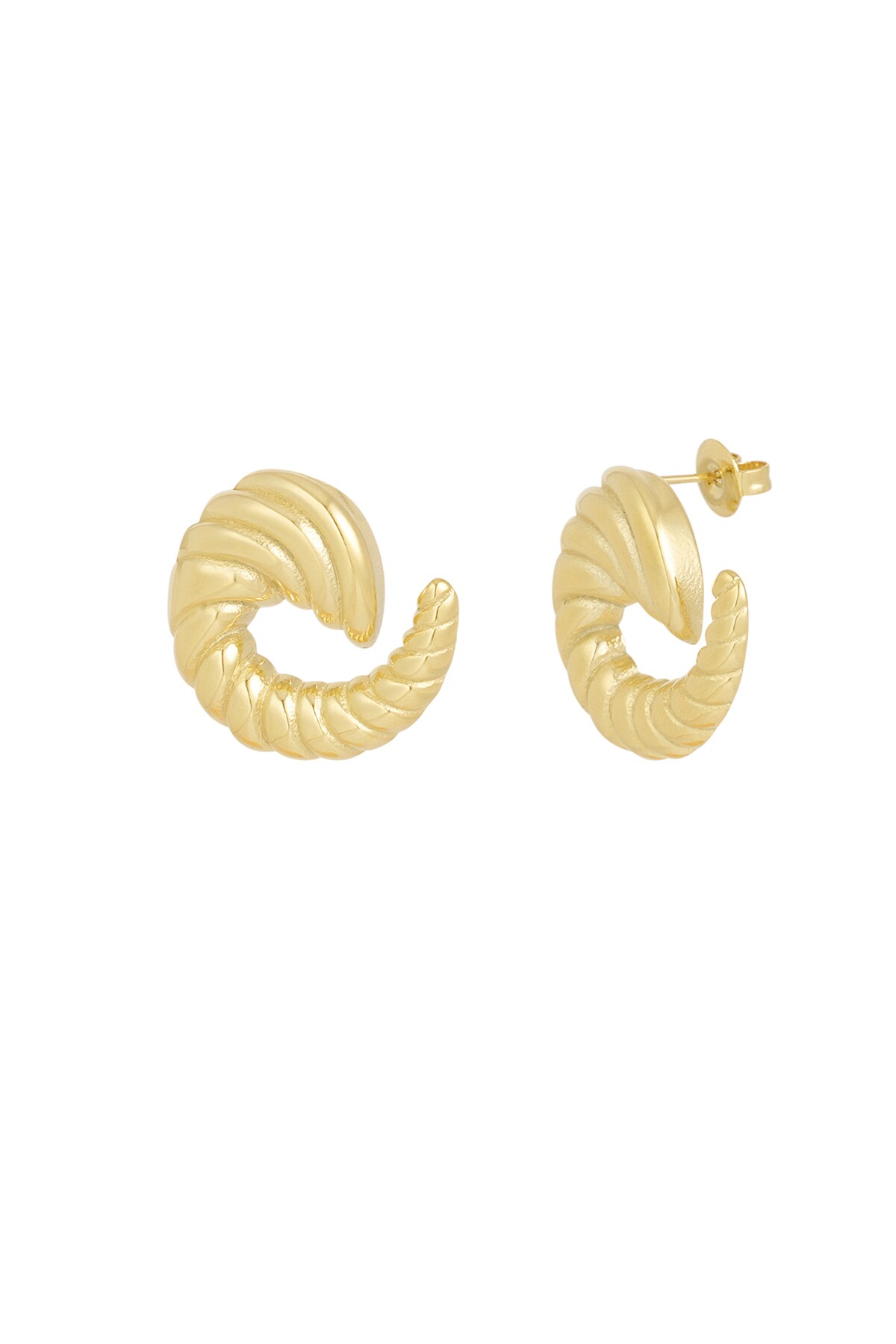 Classic twisted earrings - Gold color h5 