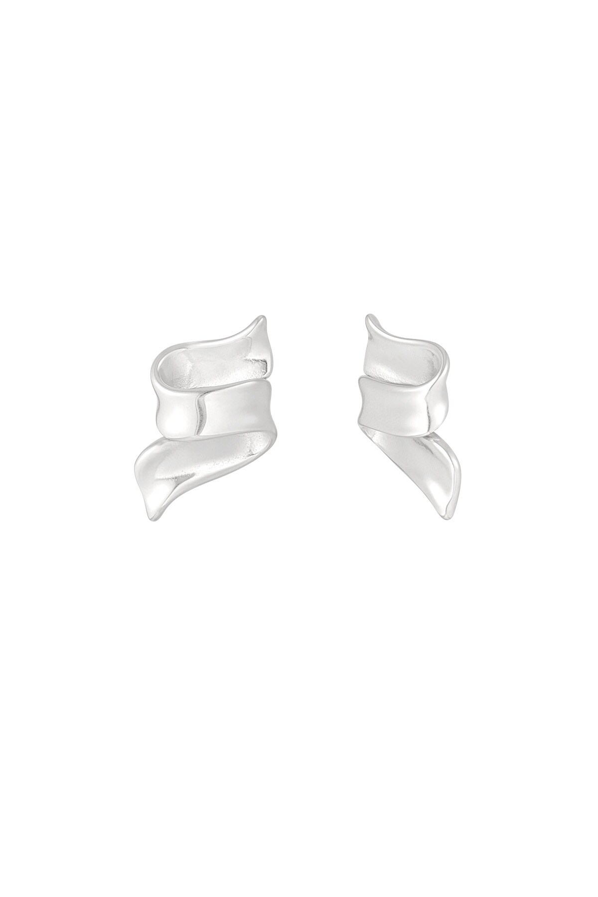 Earrings swirly slide - Silver color h5 