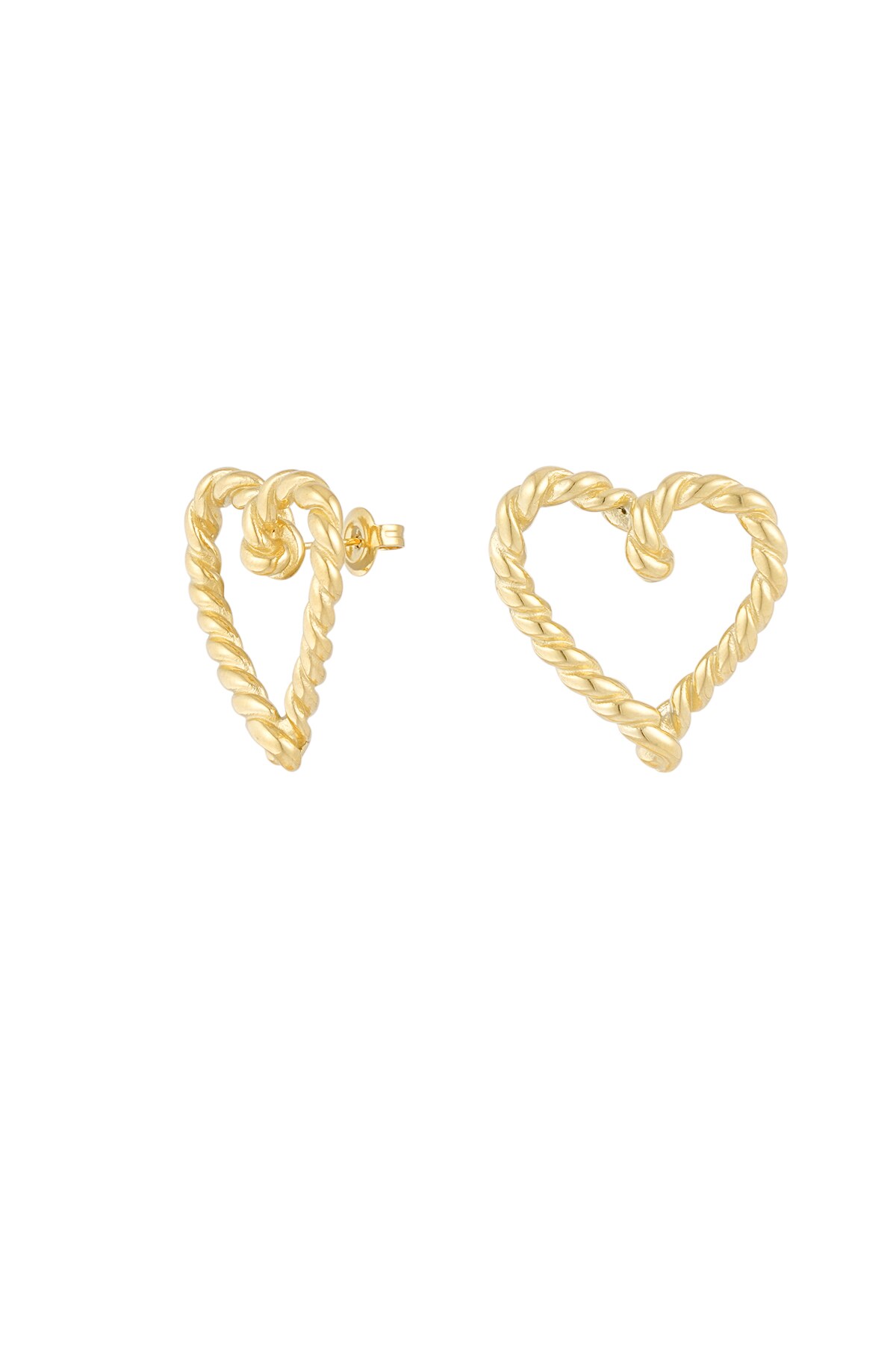 Twisted heart earrings - Gold color h5 