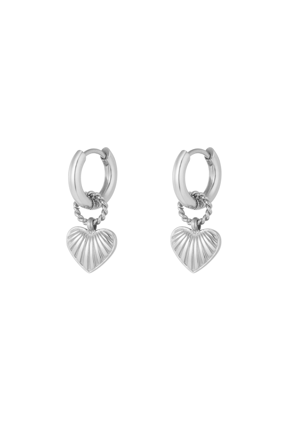 Boucles d'oreilles best thing coeur - Couleur argent h5 