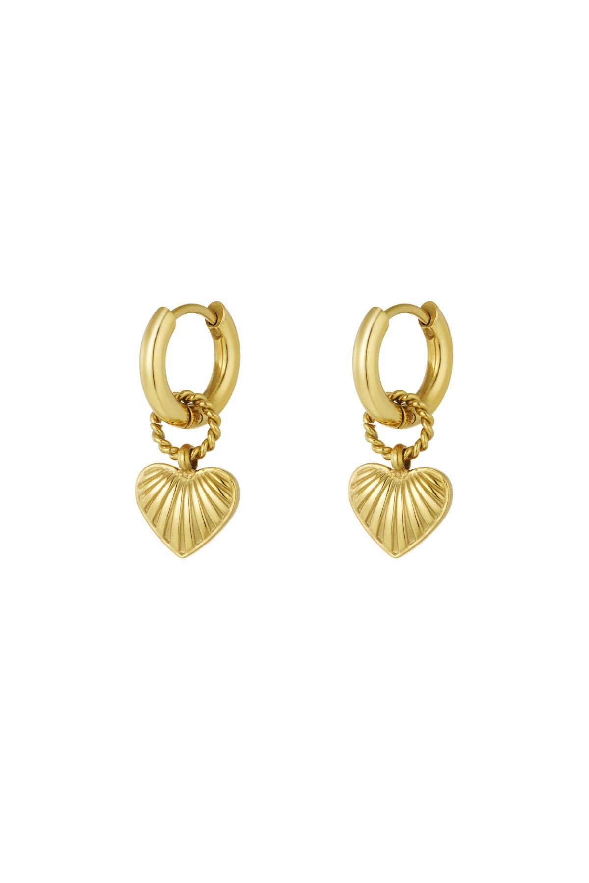 Earrings best thing heart - Gold color 