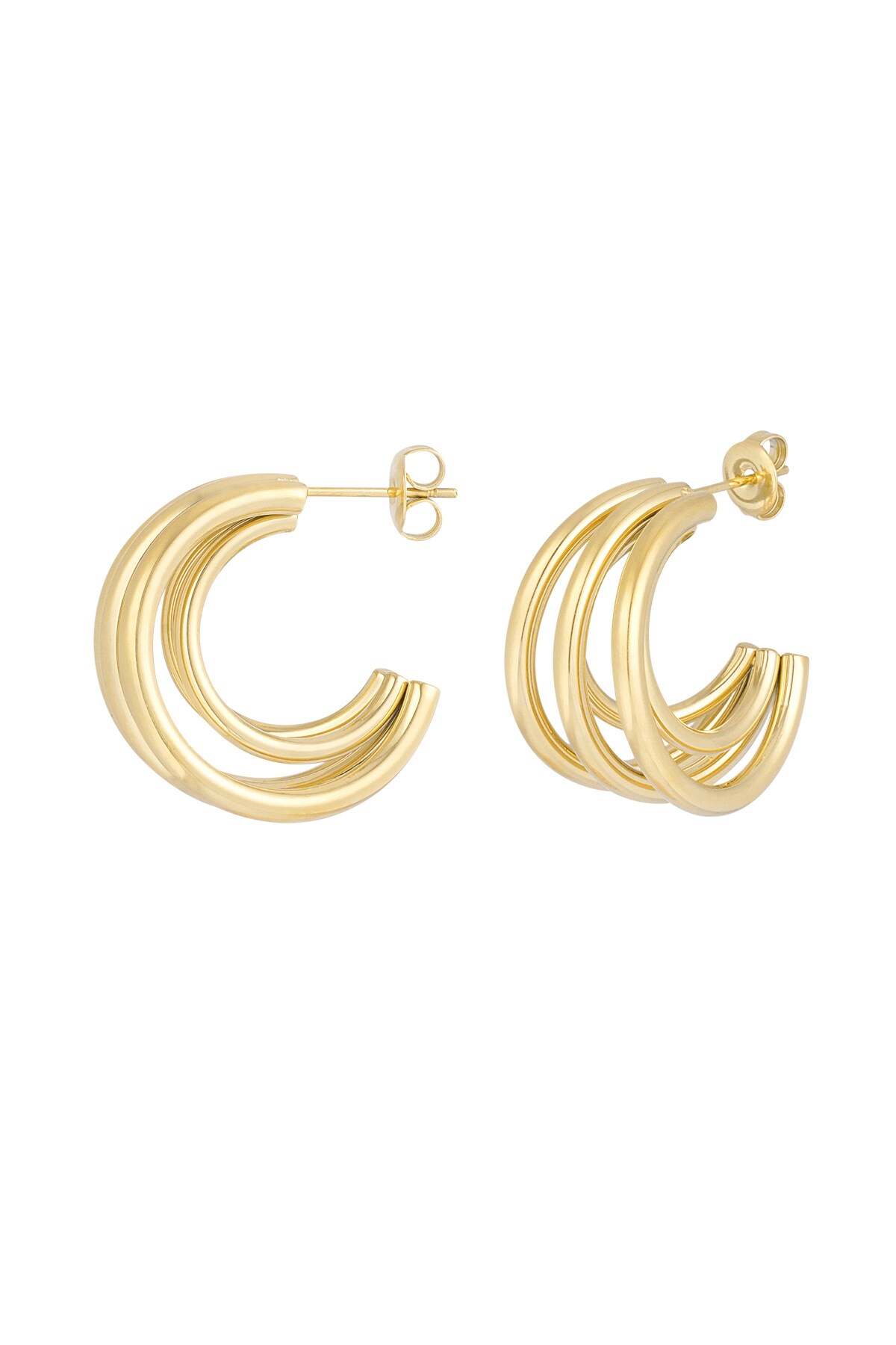 Double twisted love earrings - Gold color 