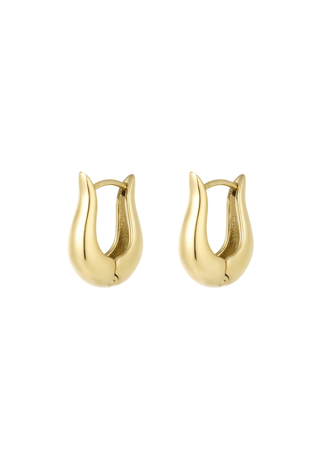 Basic earrings round - Gold color h5 