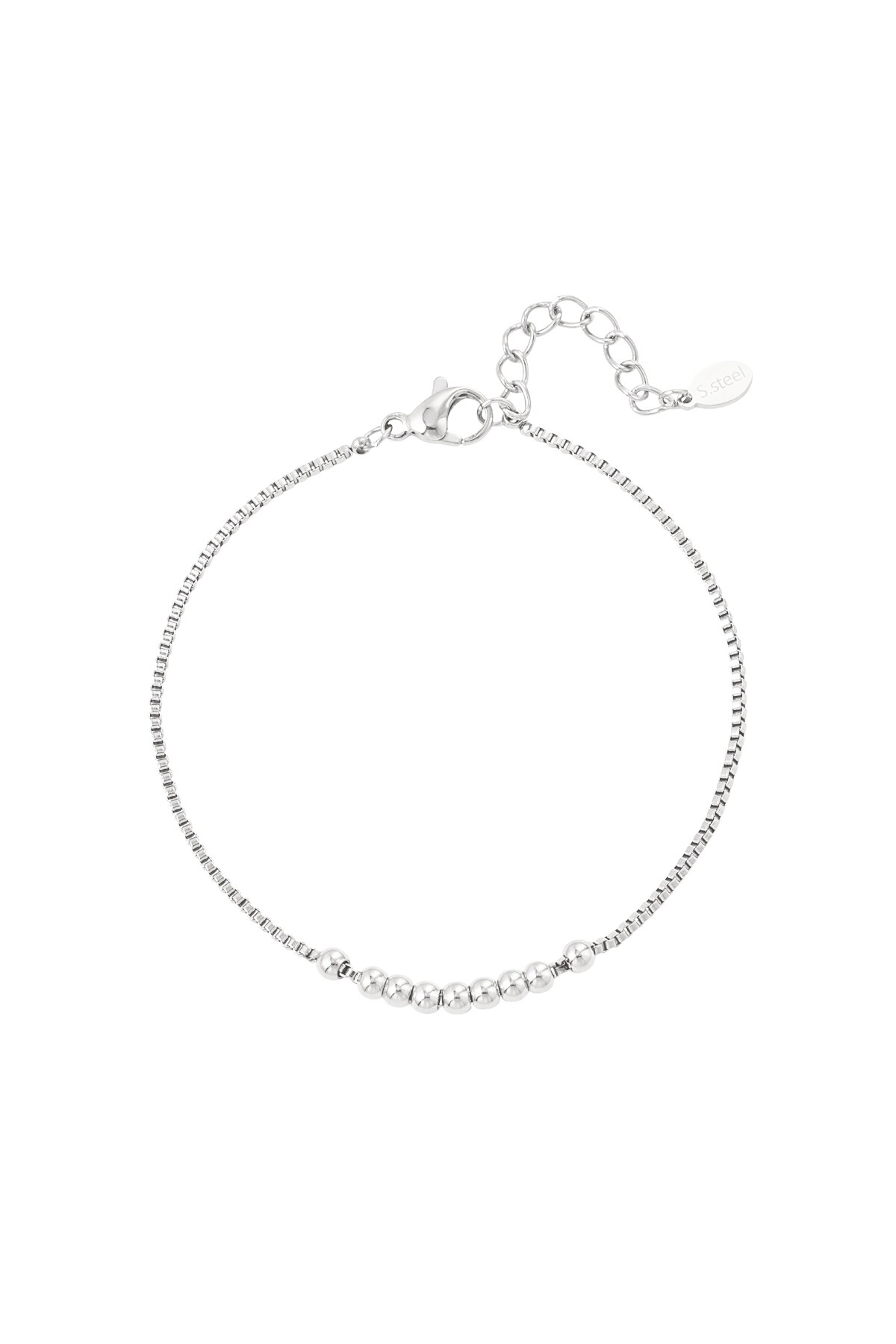 Simple bracelet with balls - Silver color h5 