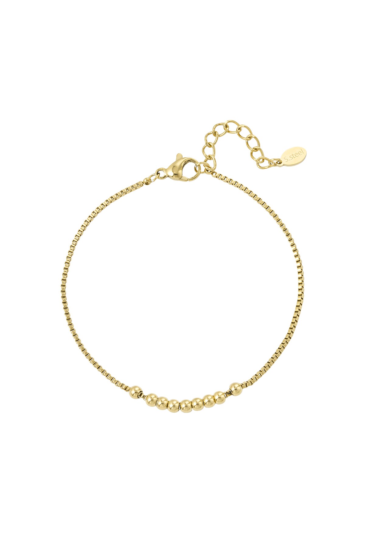 Simple bracelet with balls - Gold color h5 