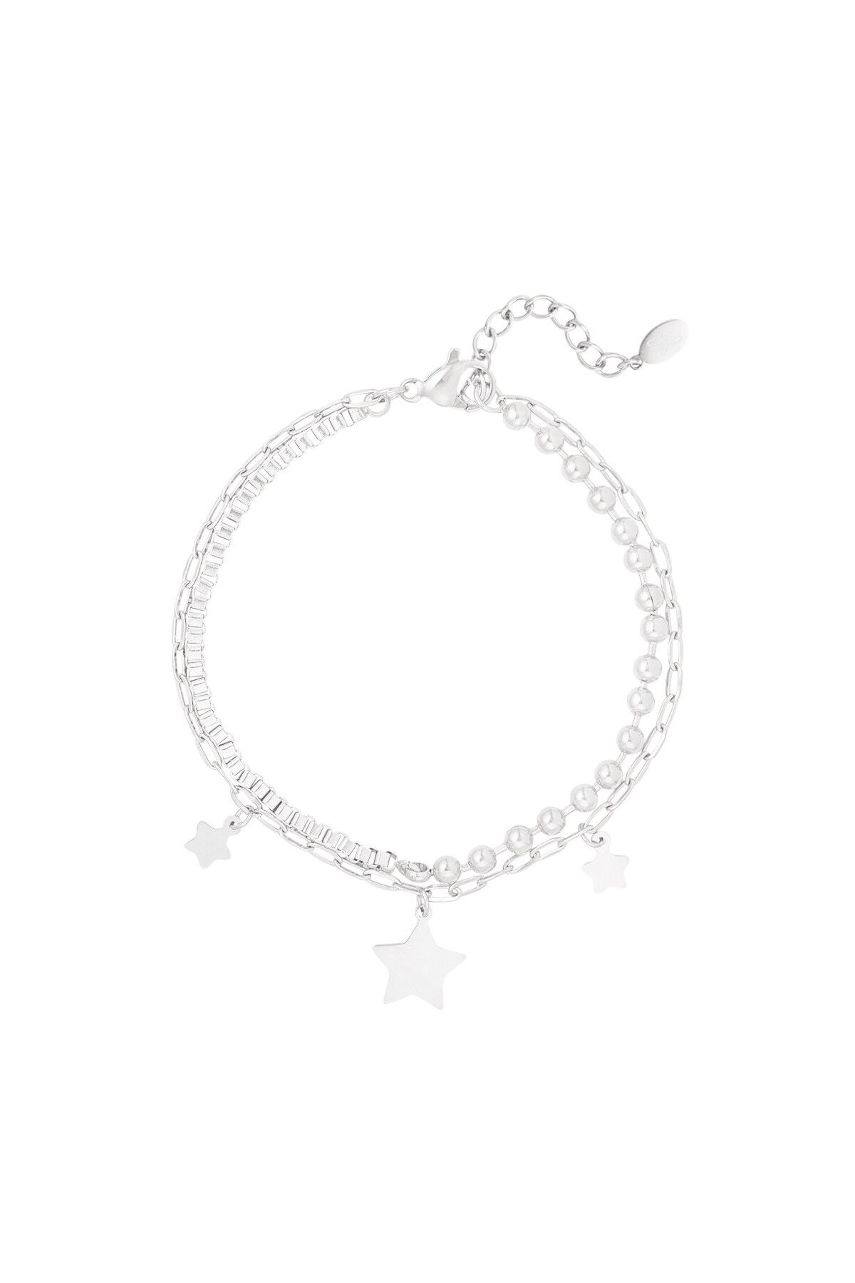 Double bracelet shine bright - Silver color h5 