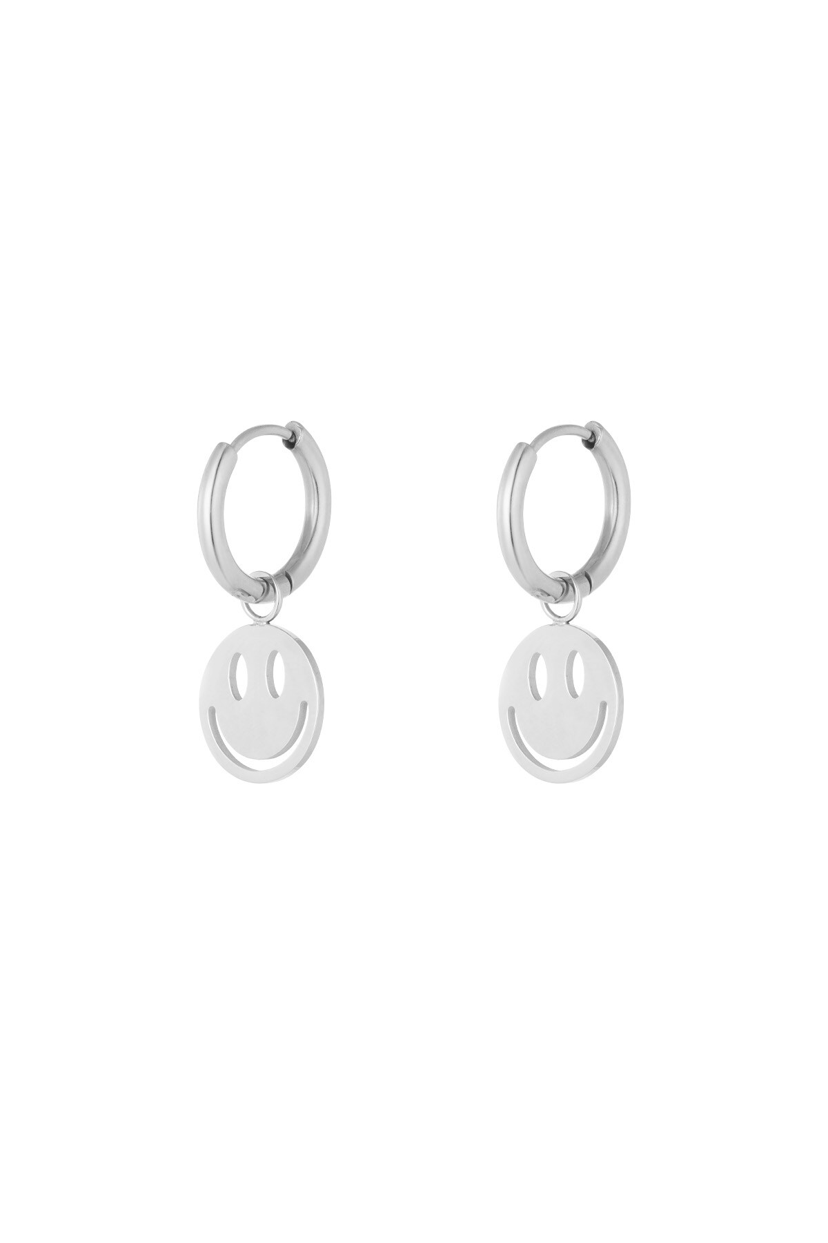 Earrings smiley lover - Silver color h5 