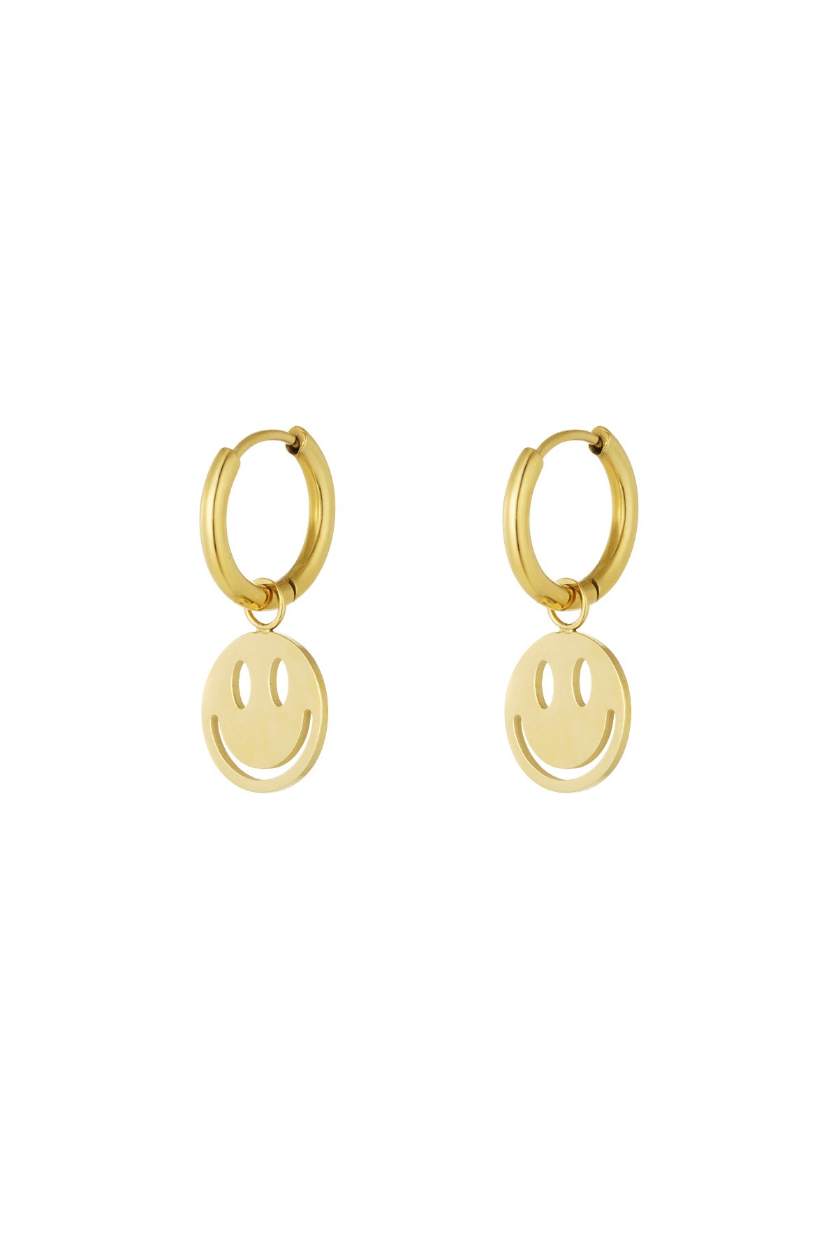 Earrings smiley lover - Gold color h5 