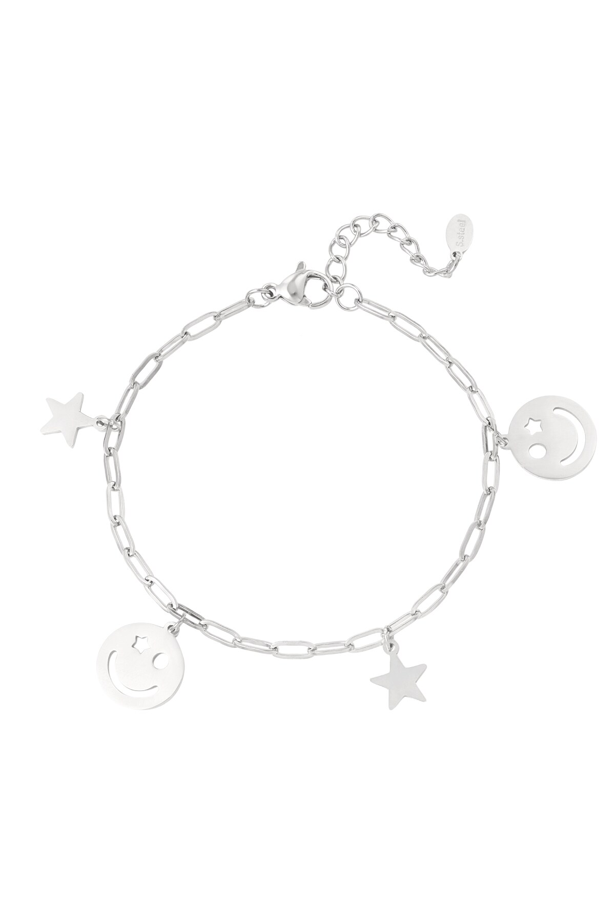 Happy night charm bracelet - Silver color h5 