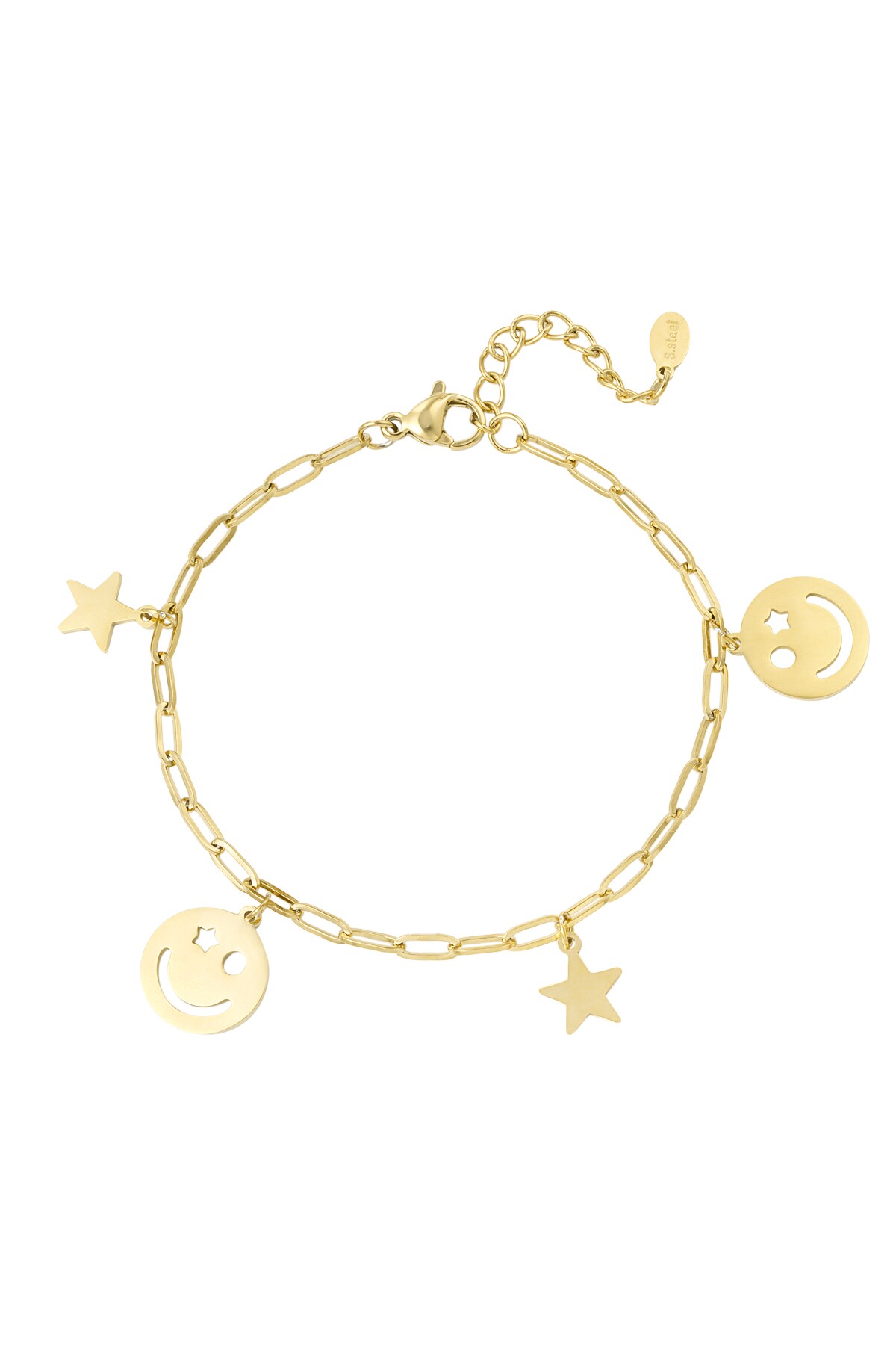 Happy night charm bracelet - Gold color h5 