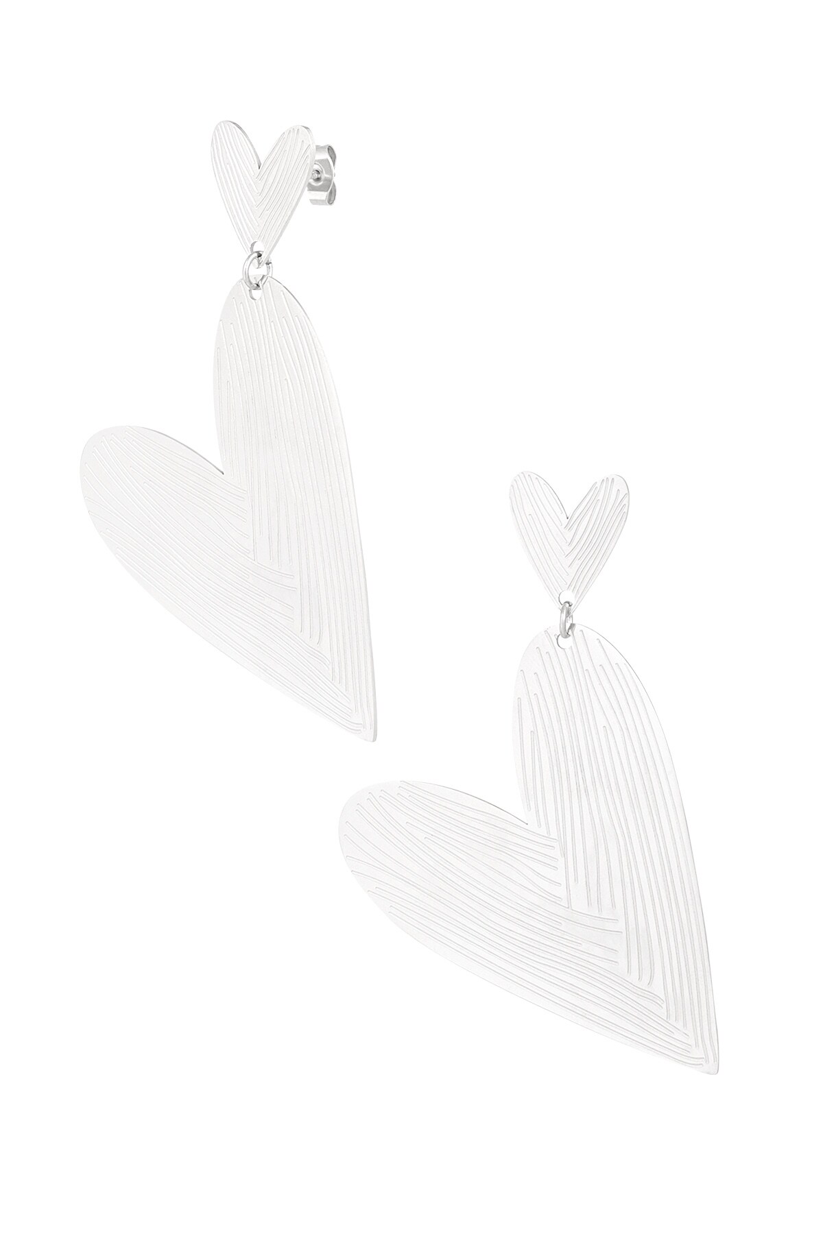 Earrings double the love - Silver color h5 