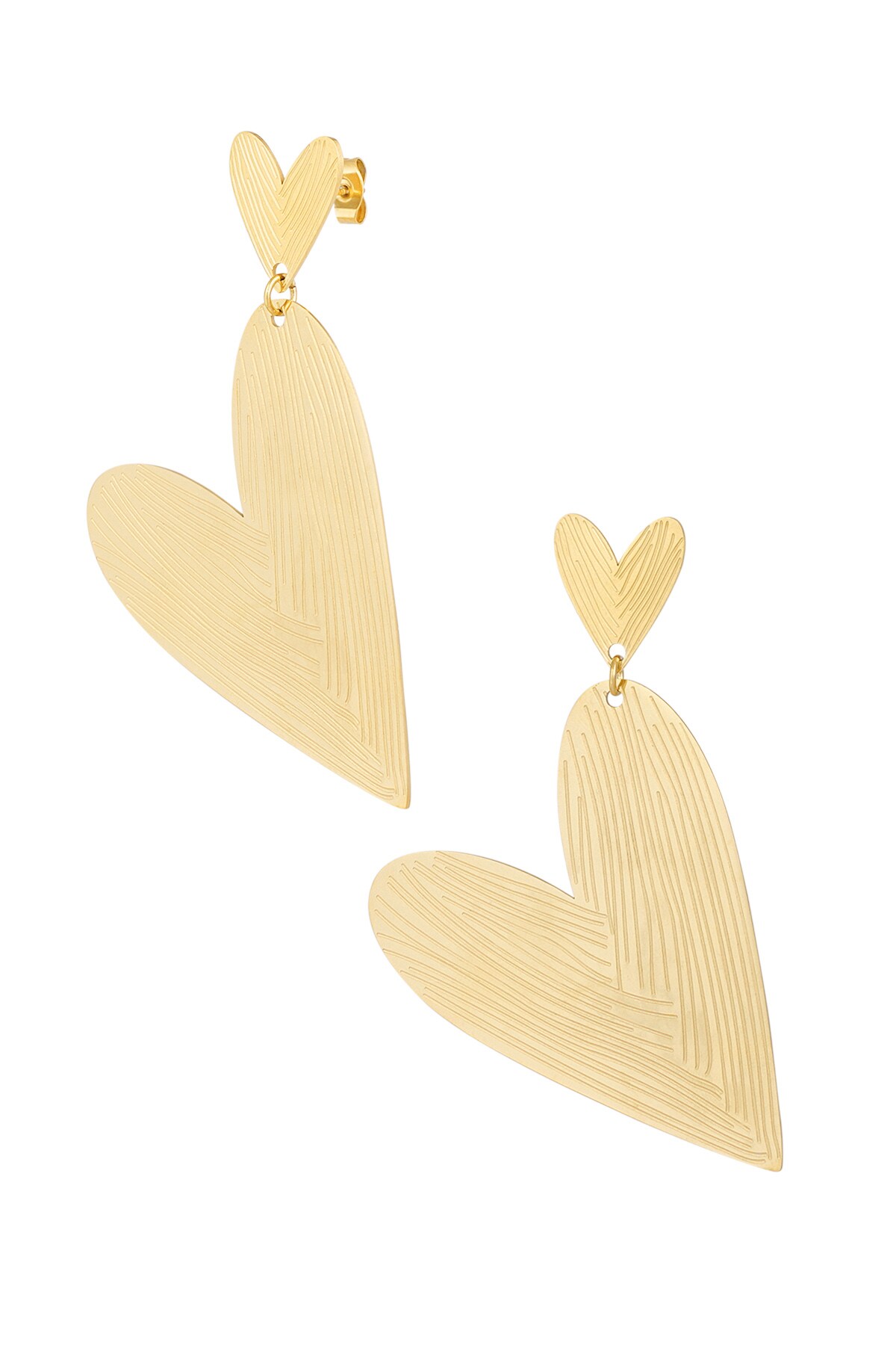 Earrings double the love - Gold color h5 