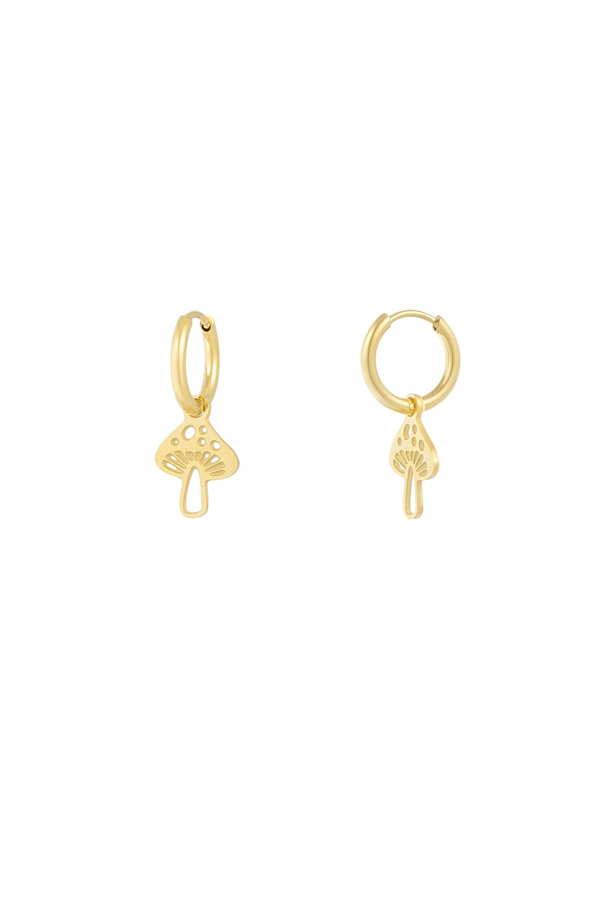 Mushroom earrings - Gold color h5 