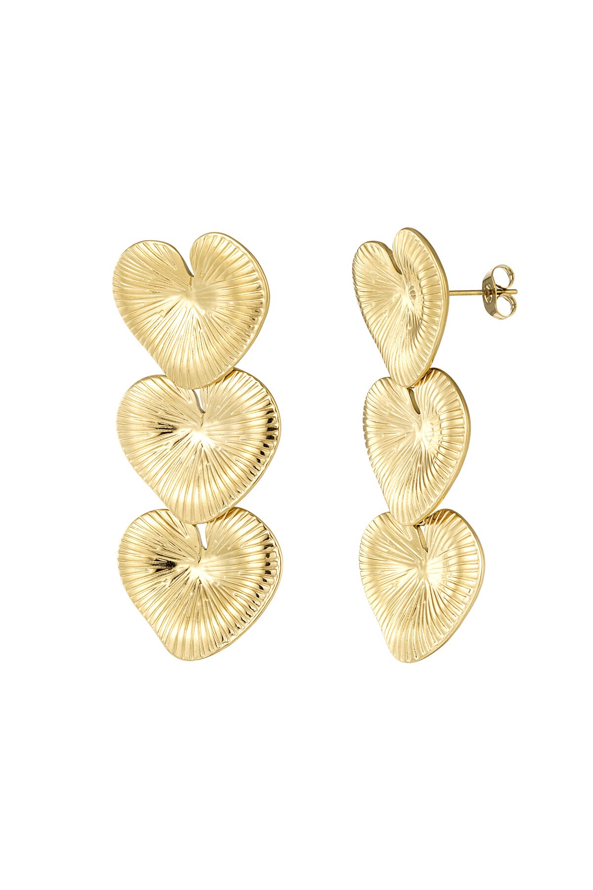 Earrings love all over - Gold color 