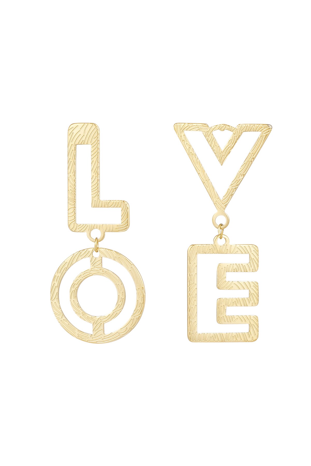 Earrings LOVE - Gold color h5 