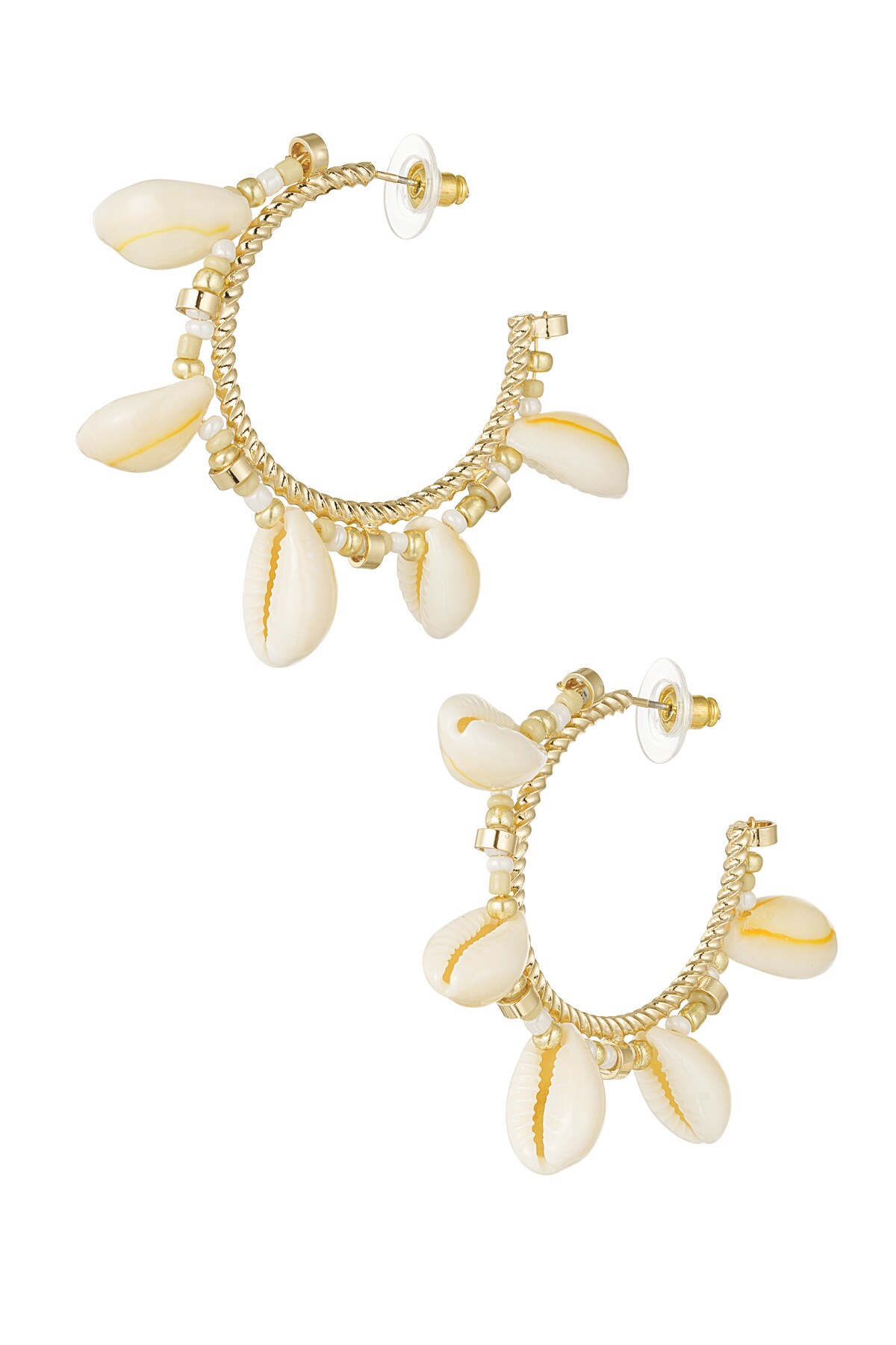 Shell statement earrings - off-white 