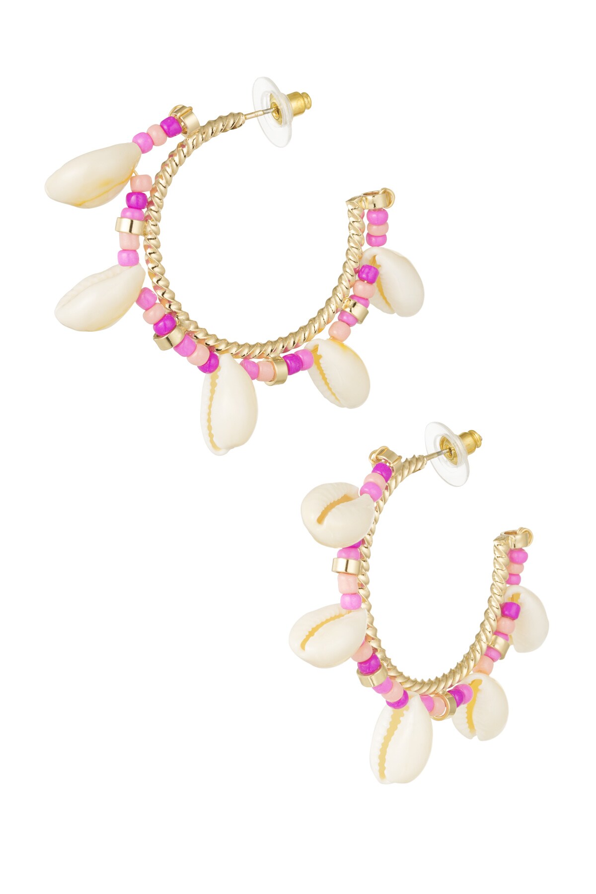 Shell statement earrings - fuchsia h5 