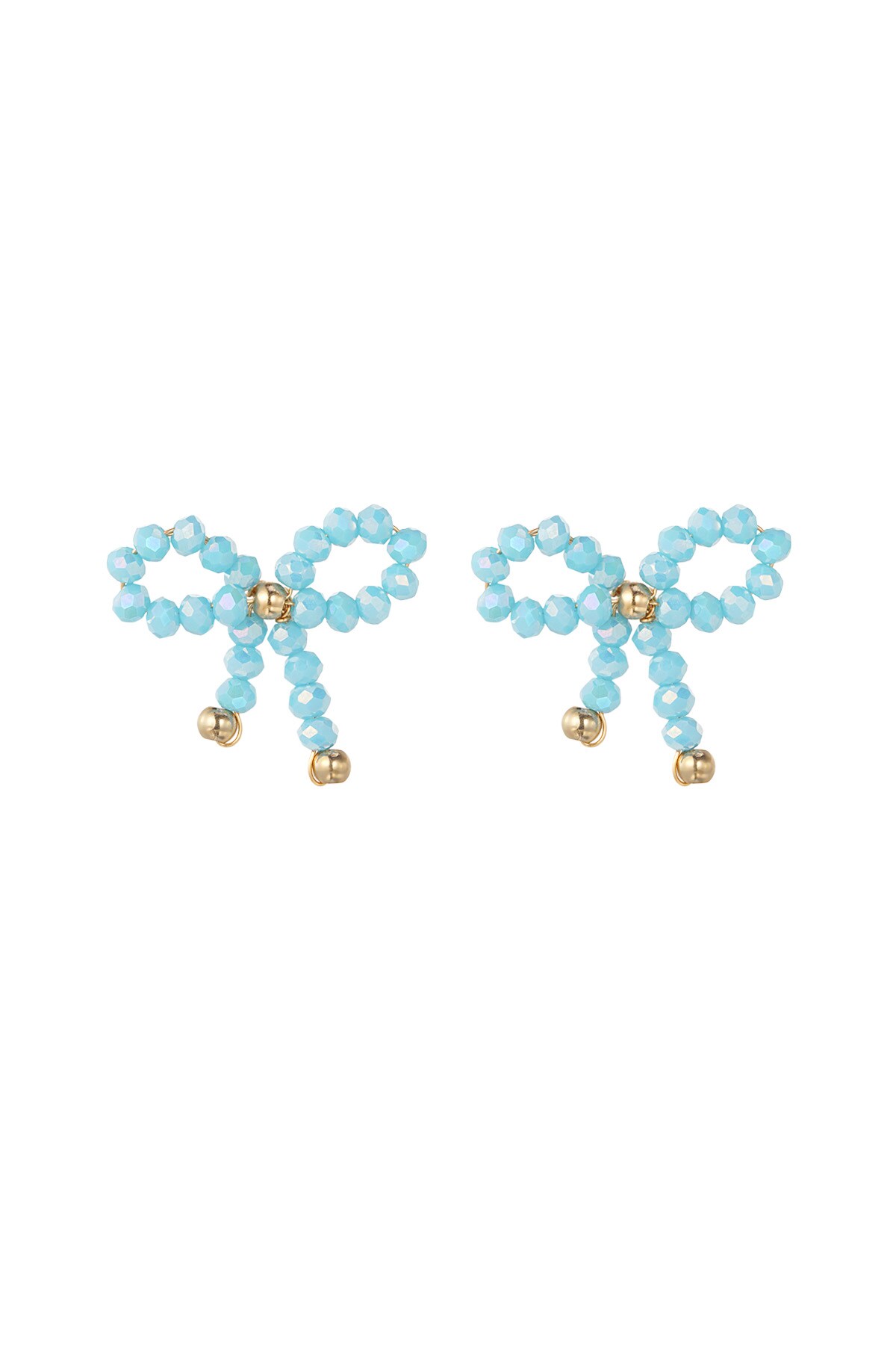 Earrings bow essential - blue gold h5 