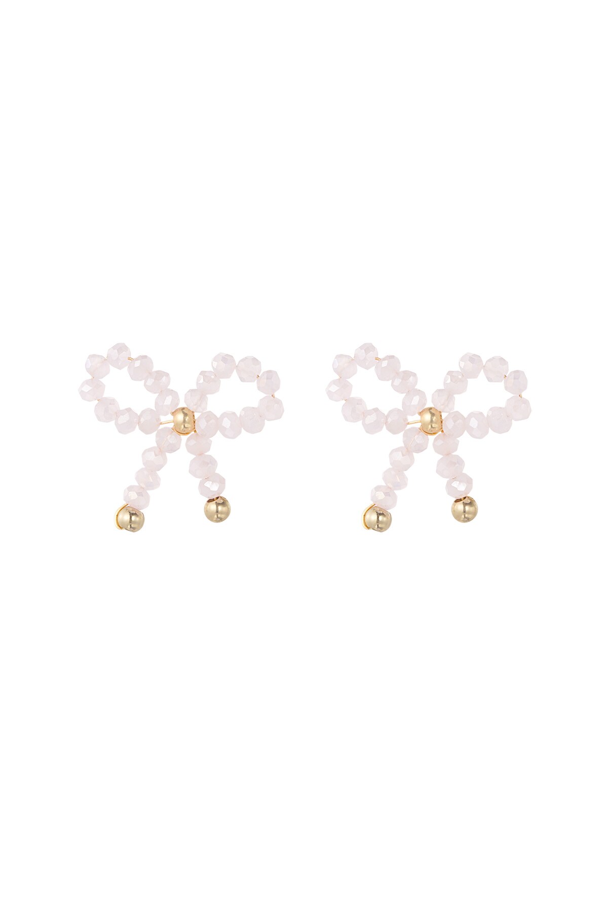 Earrings bow essential - pale pink h5 