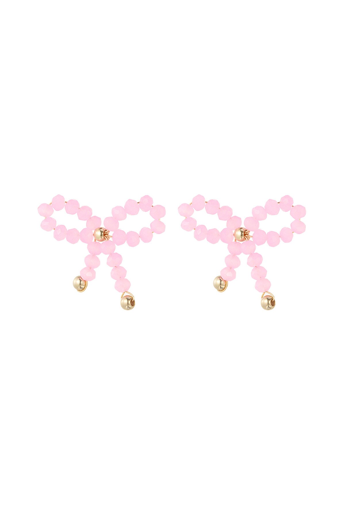 Earrings bow essential - pink gold h5 