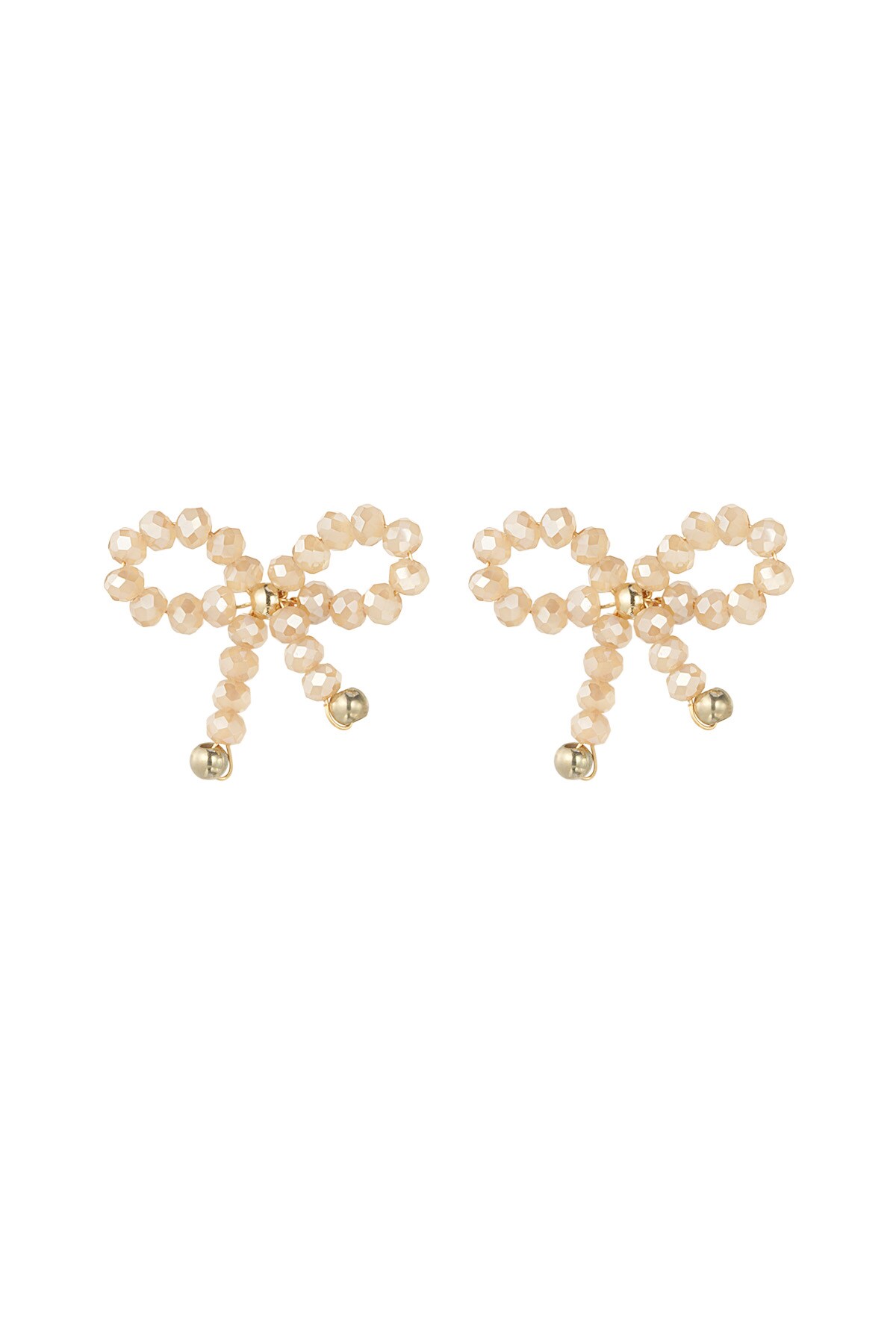 Earrings bow essential - beige h5 