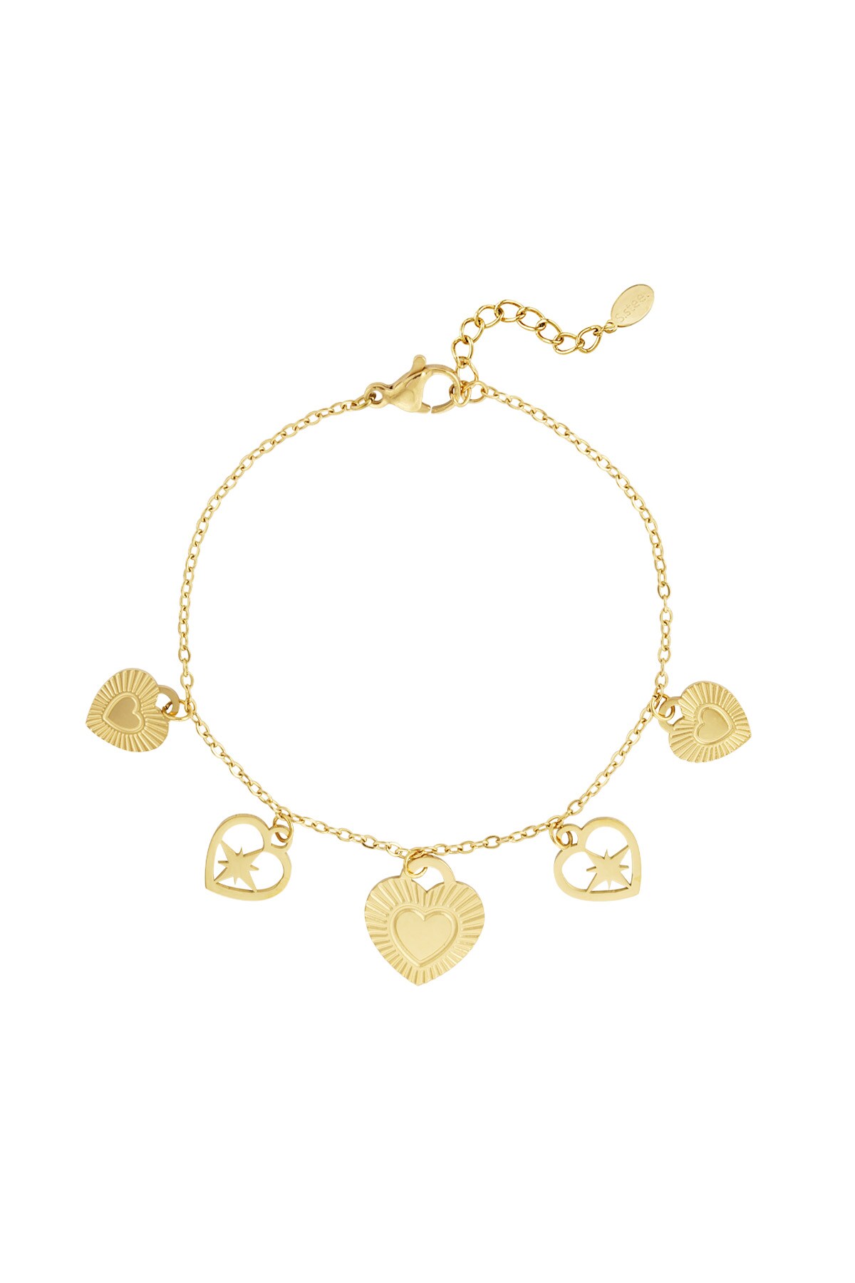 Passionate Heart Charms bracelet - Gold color h5 