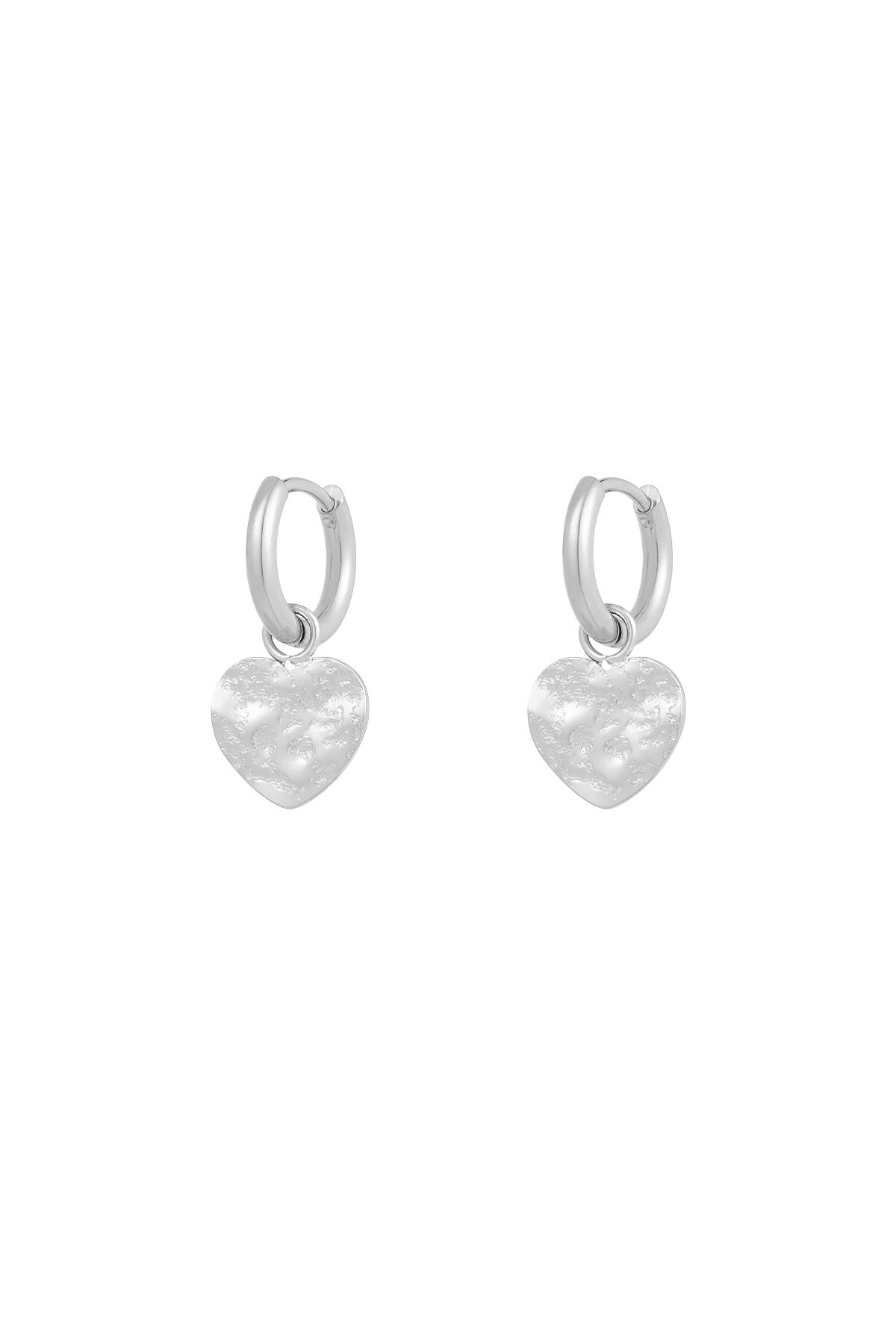 Earrings heart for you - Silver color h5 