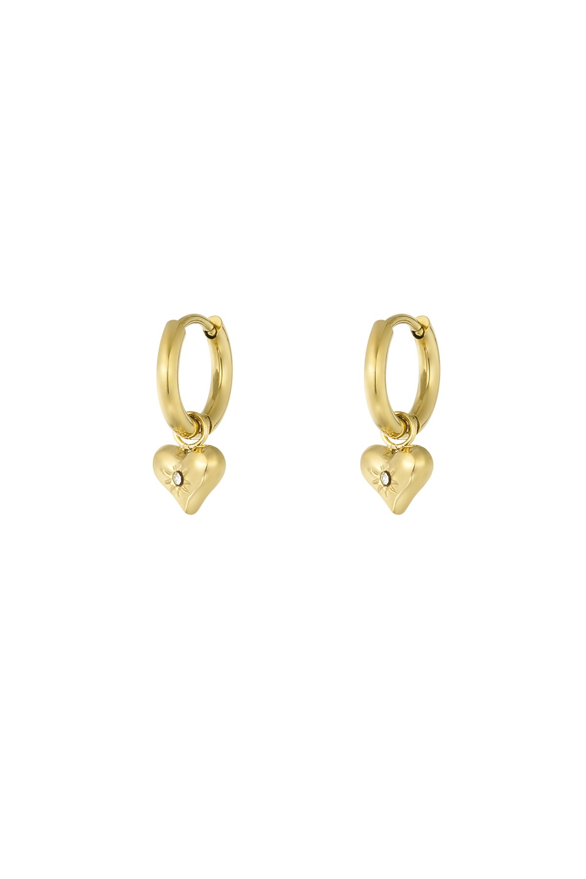 Earrings heart hue - Gold color 