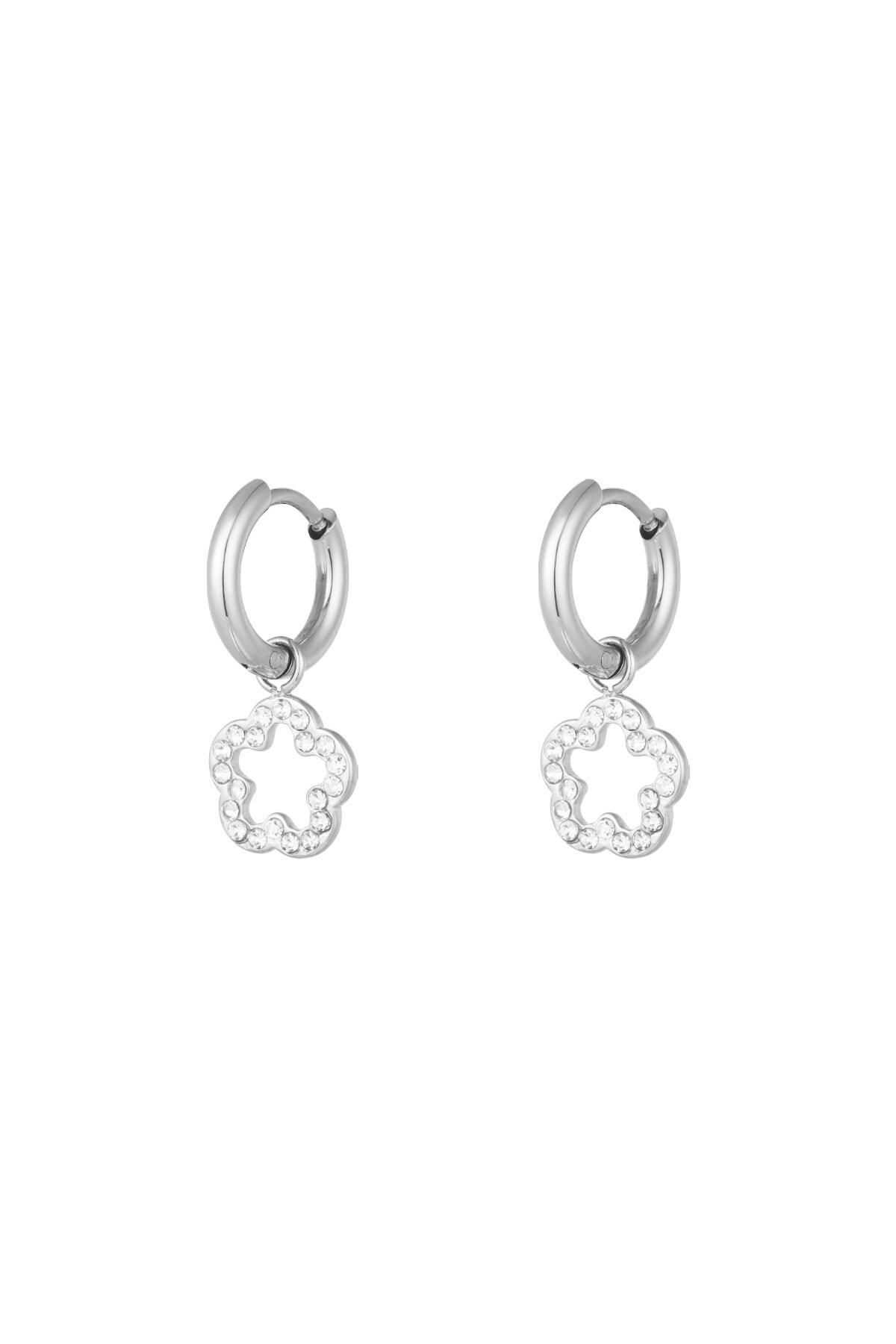 Earrings shimmer bloom - Silver color h5 