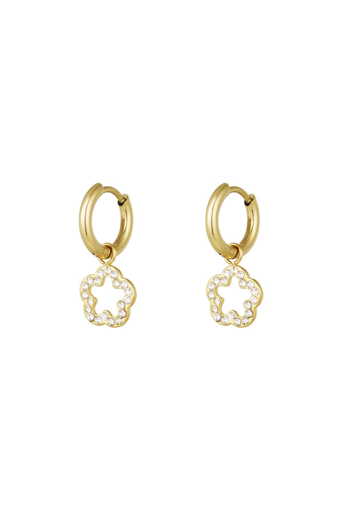 Earrings shimmer bloom - Gold color h5 