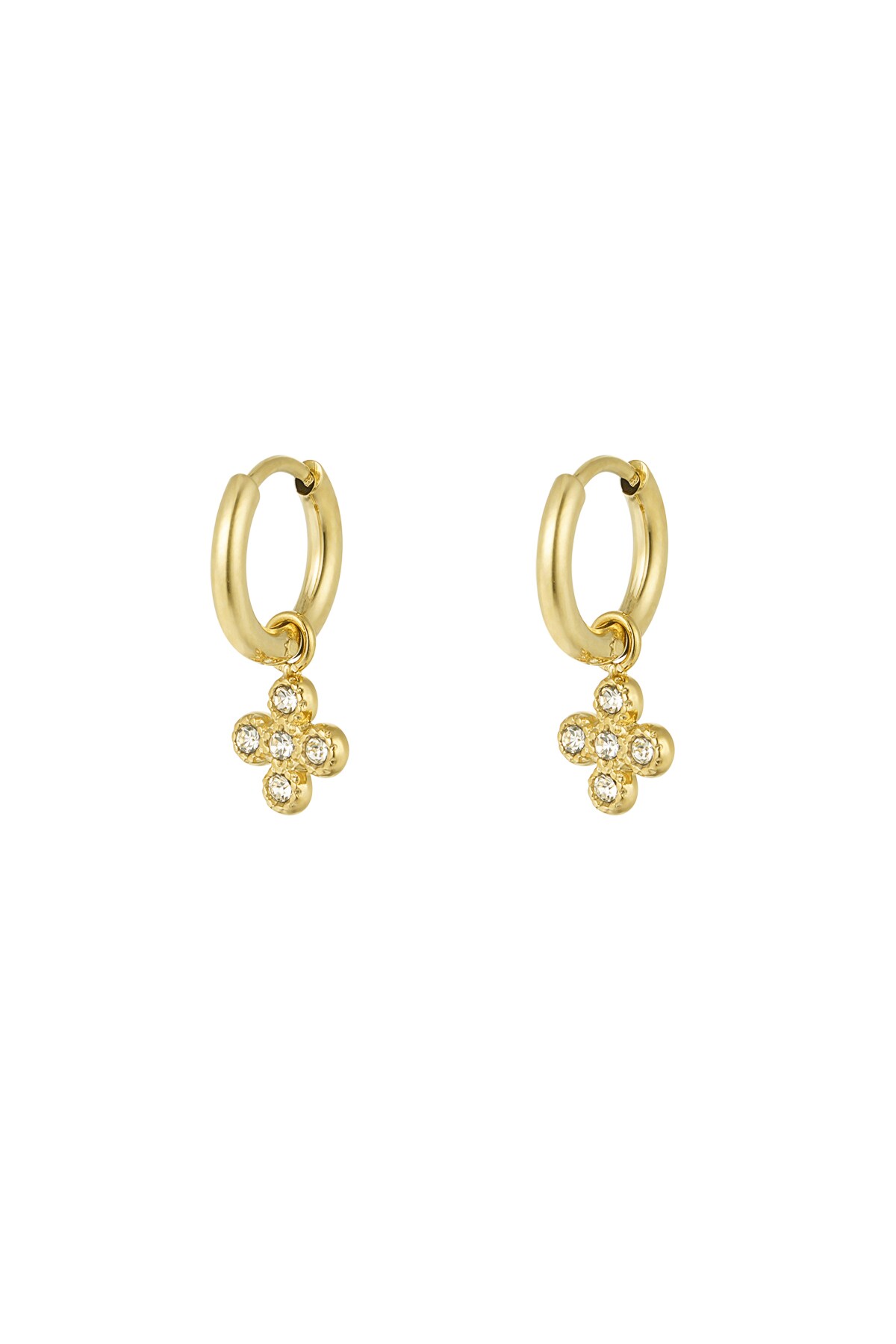 Earrings clover class - Gold color h5 