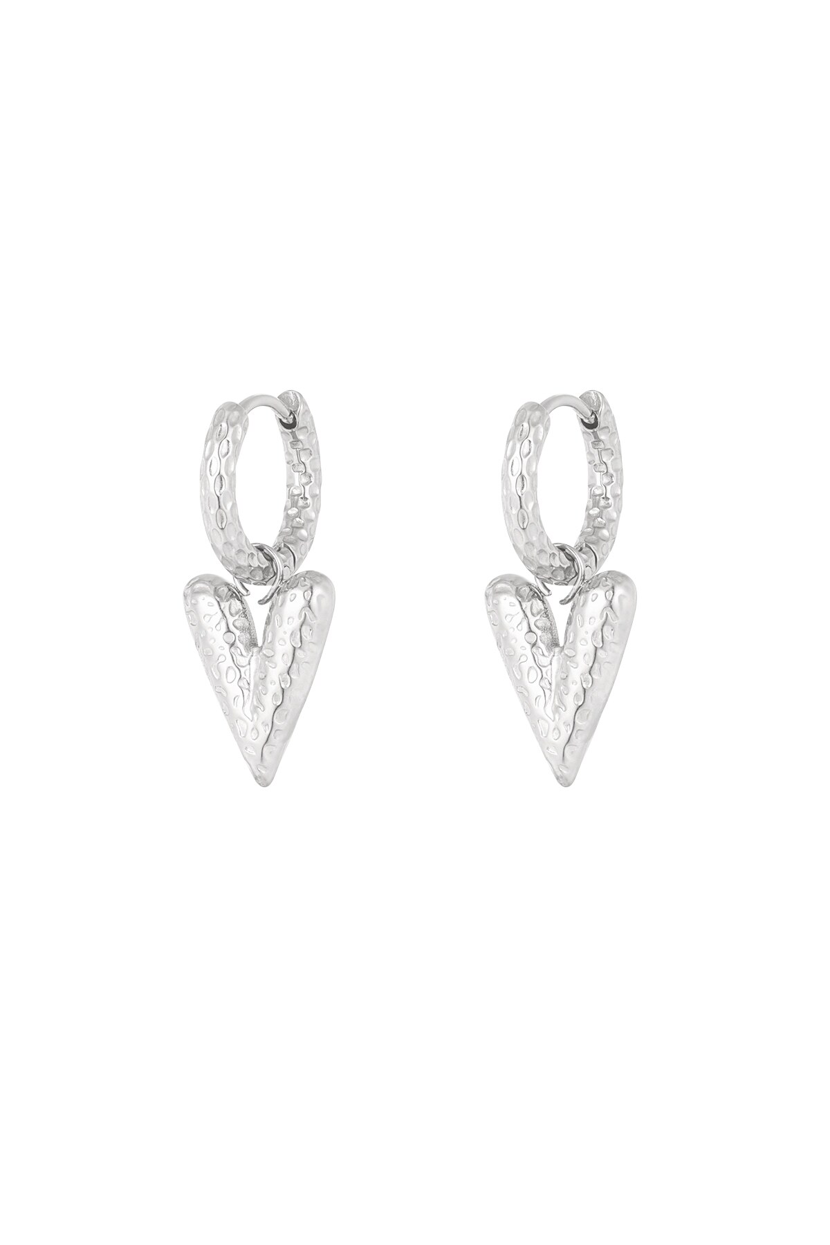 Love on top earrings with structure - Silver color h5 