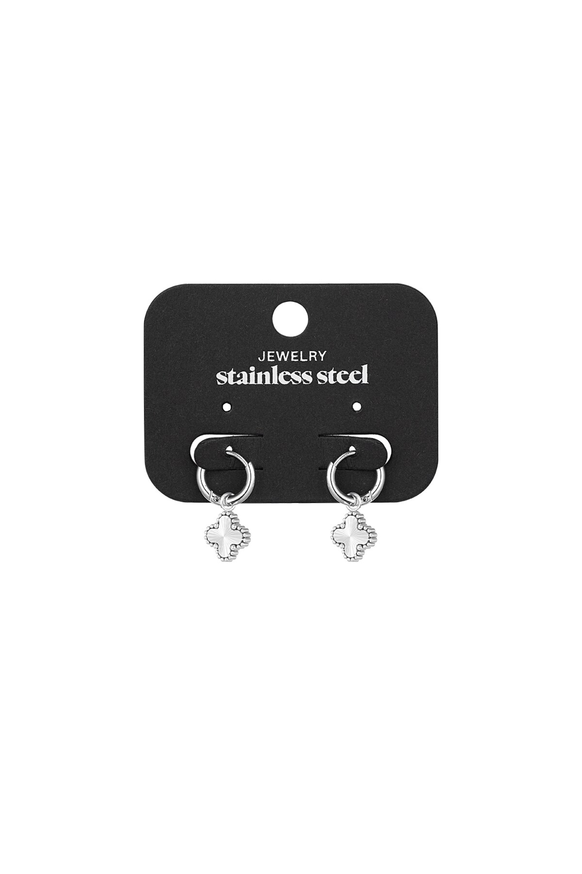 Earrings clover class - Silver Color color Picture3