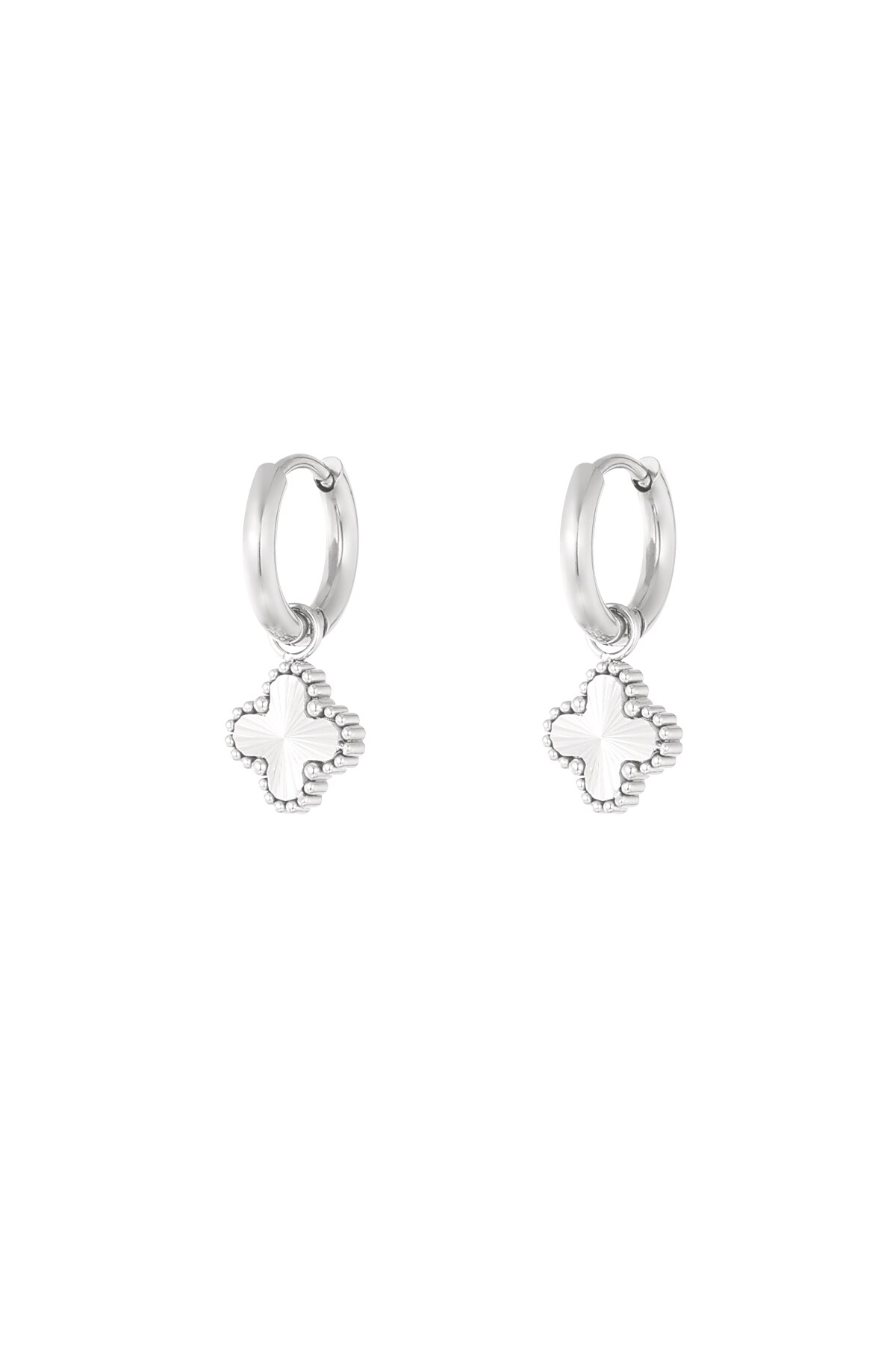 Earrings clover class - Silver Color color h5 