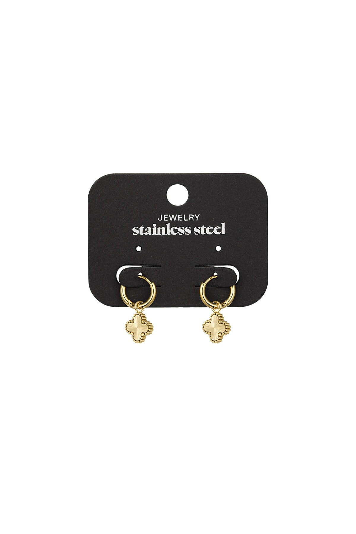 Earrings clover class - Gold color h5 Picture3