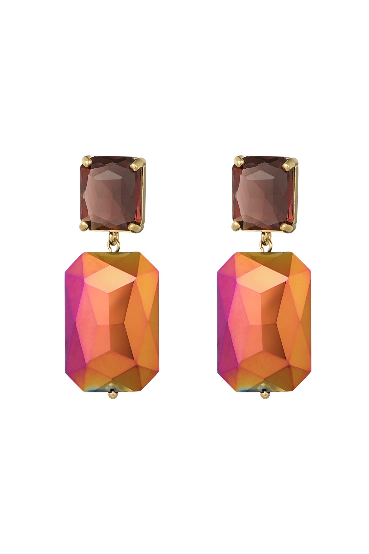 Shine bright earrings - brown 