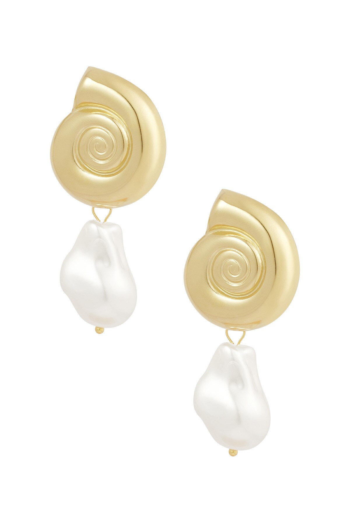 Earrings pearl shell - Gold color 