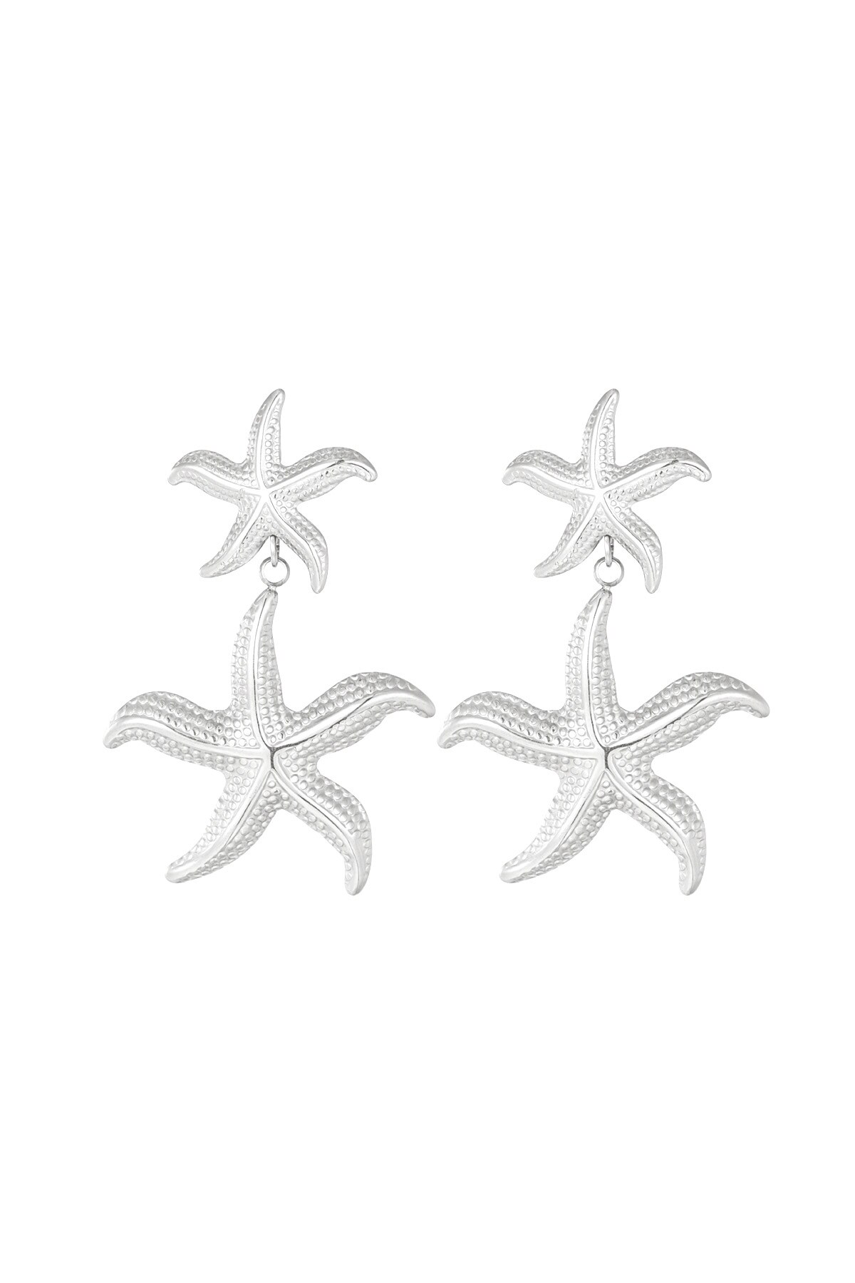 Double starfish earrings - Silver color h5 