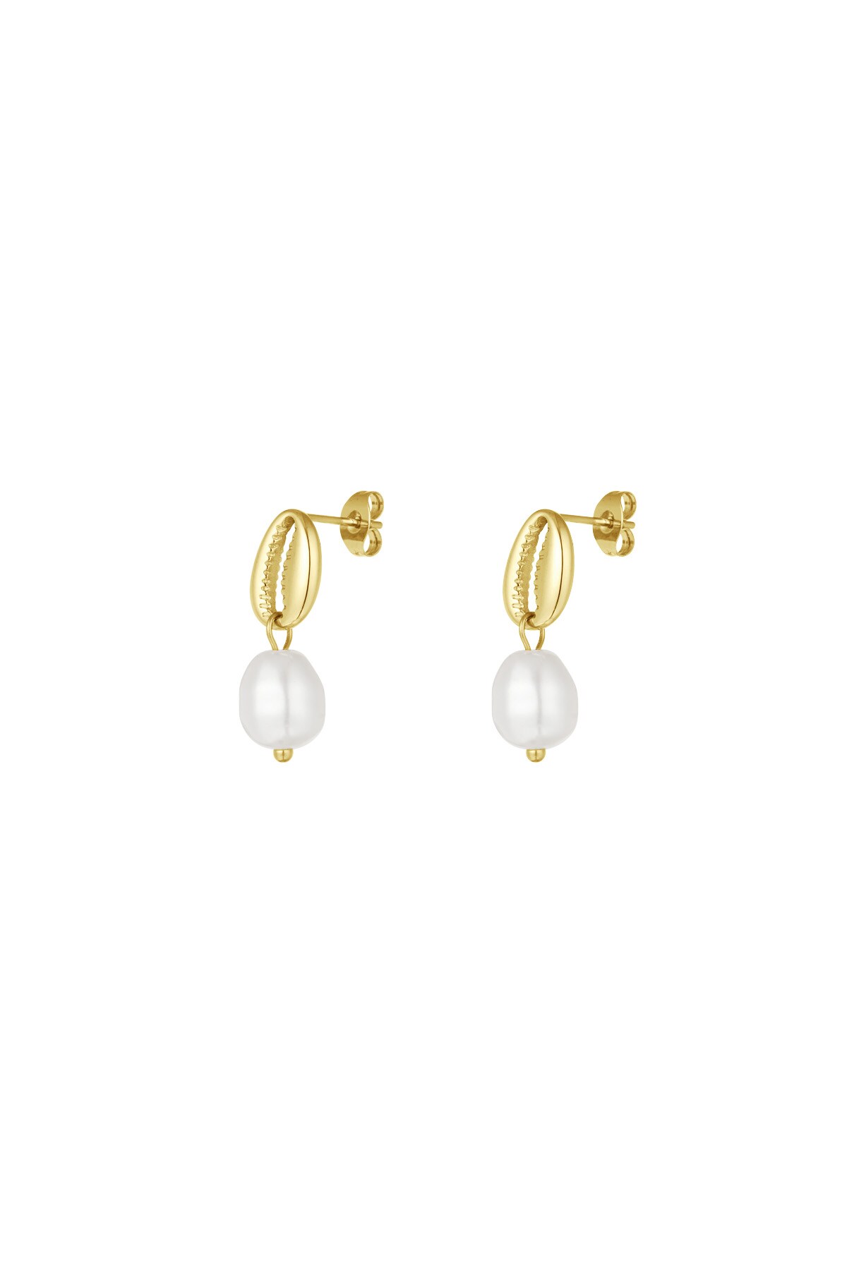 Earrings pearl shell - Gold color 